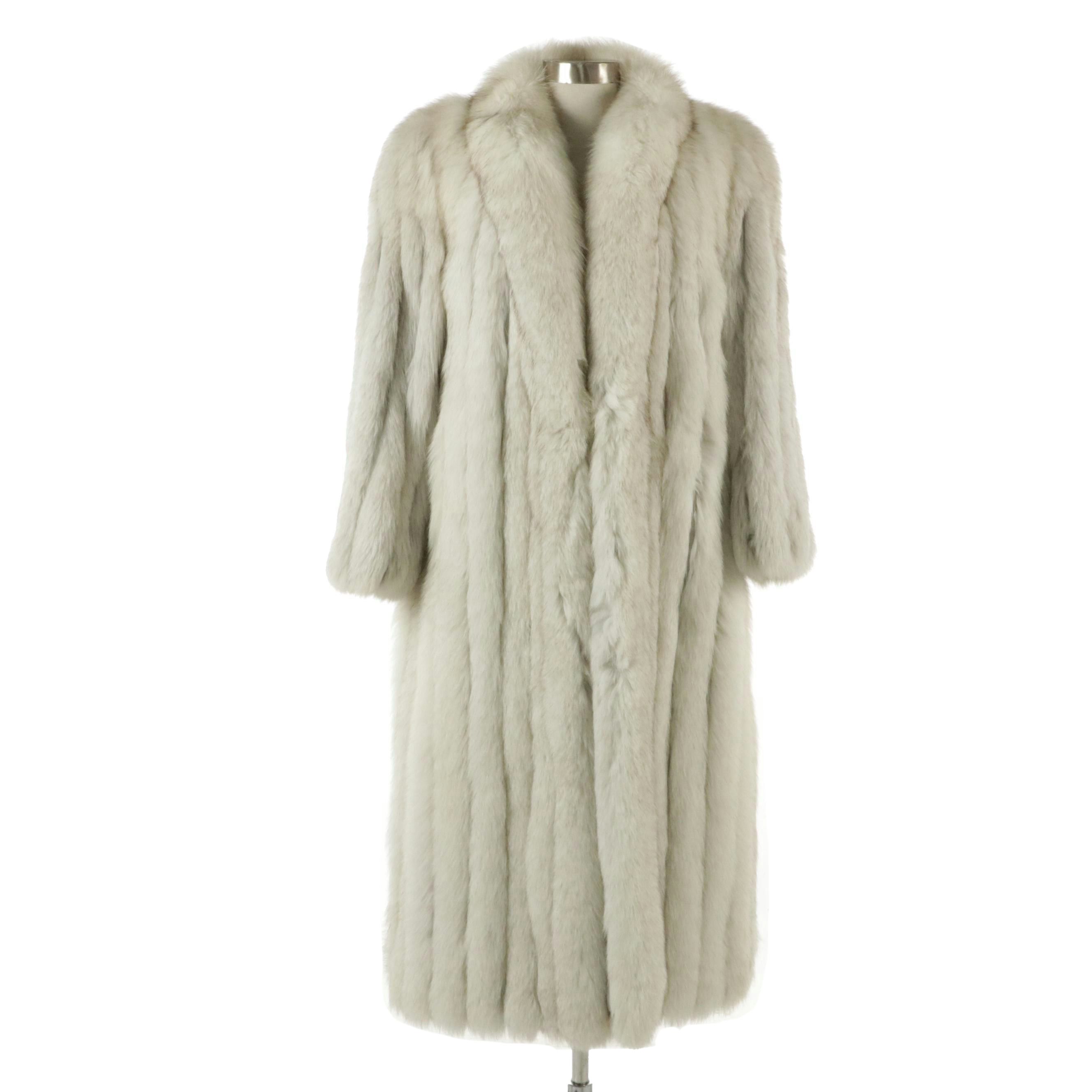 Evans Blue Fox Fur Coat from Lazarus