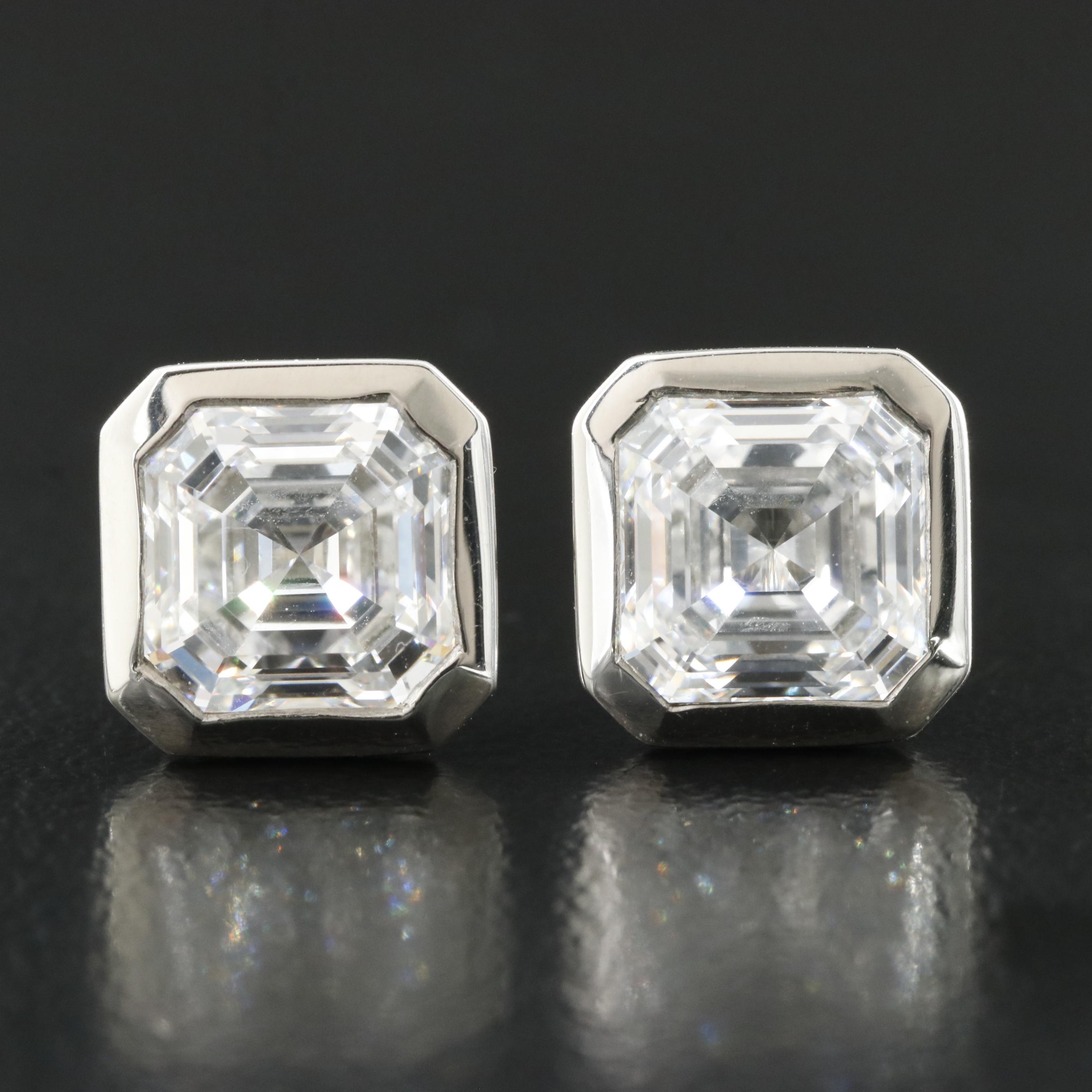 Platinum 4.30 CTW Lab Grown Diamond Stud Earrings with IGI Reports