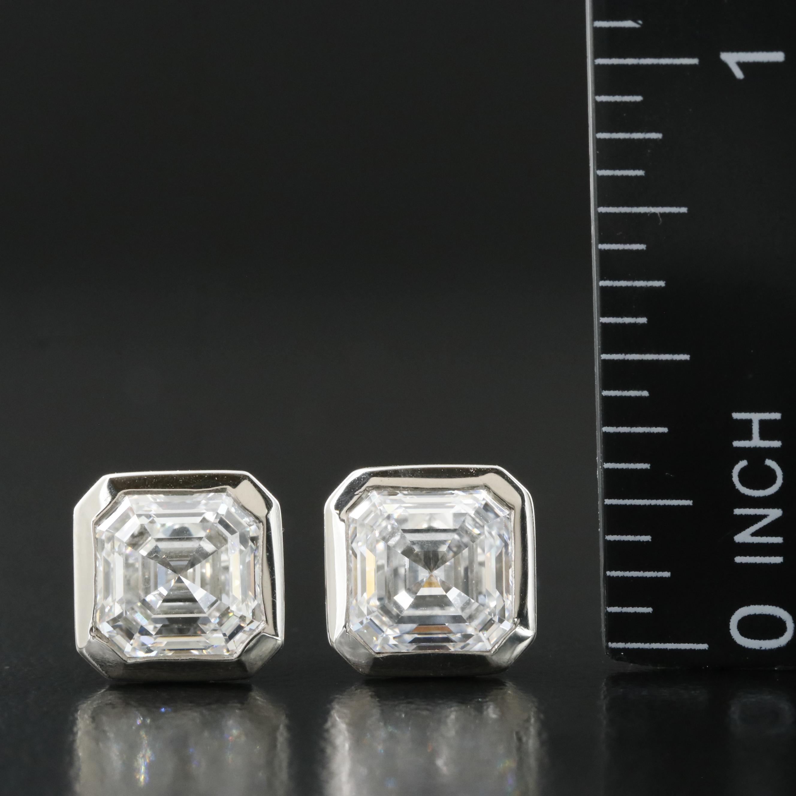 Platinum 4.30 CTW Lab Grown Diamond Stud Earrings with IGI Reports