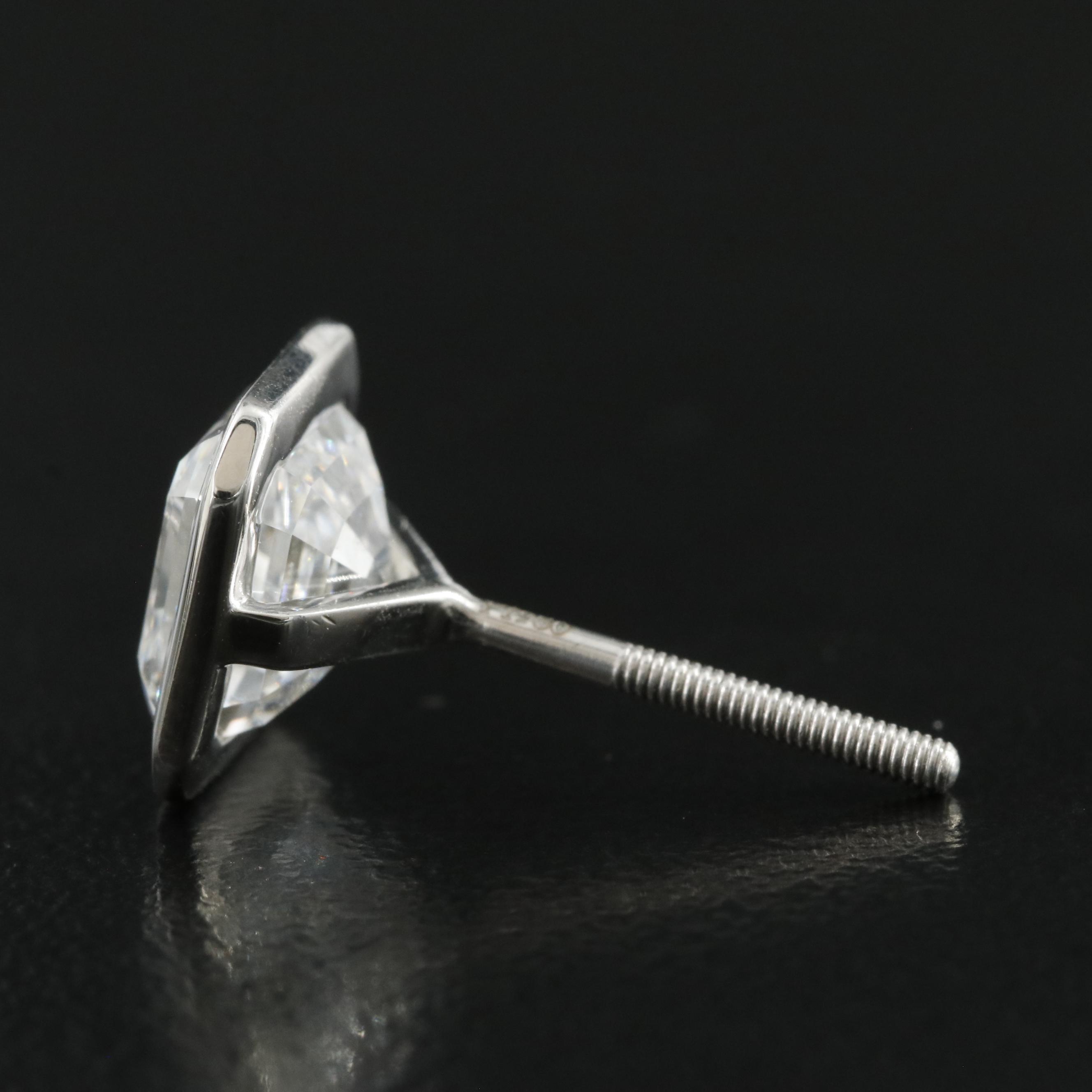 Platinum 4.30 CTW Lab Grown Diamond Stud Earrings with IGI Reports