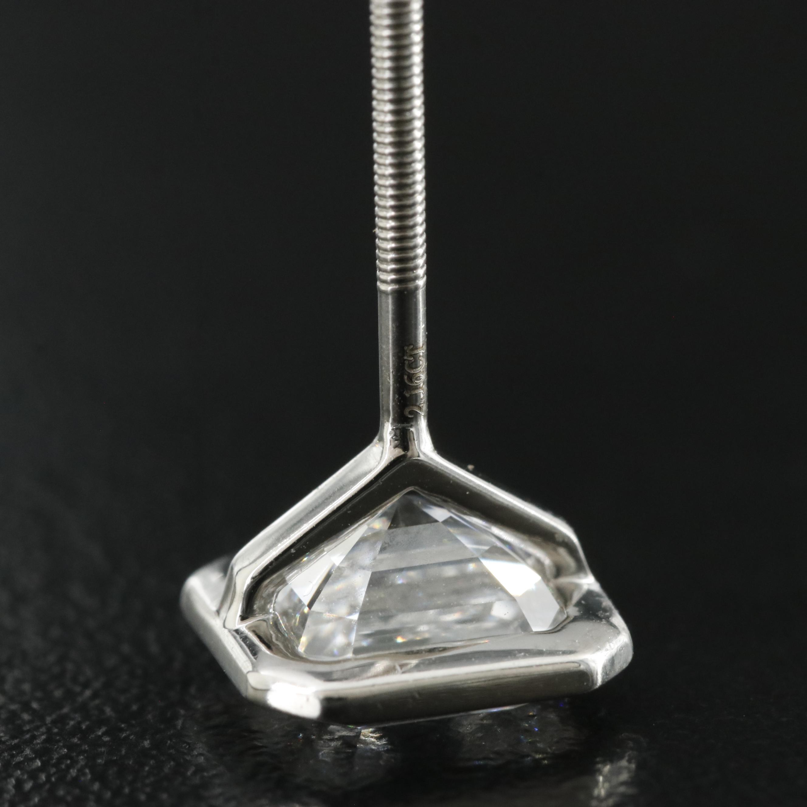 Platinum 4.30 CTW Lab Grown Diamond Stud Earrings with IGI Reports