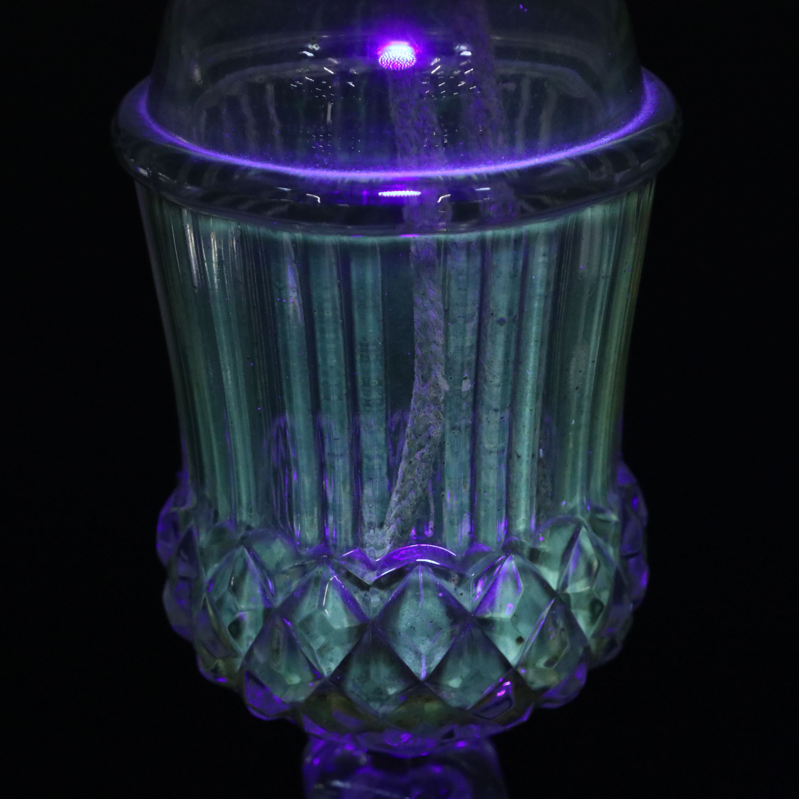 Pair of Victorian Double Burner Whale Oil Glass Lamps, 19th Century