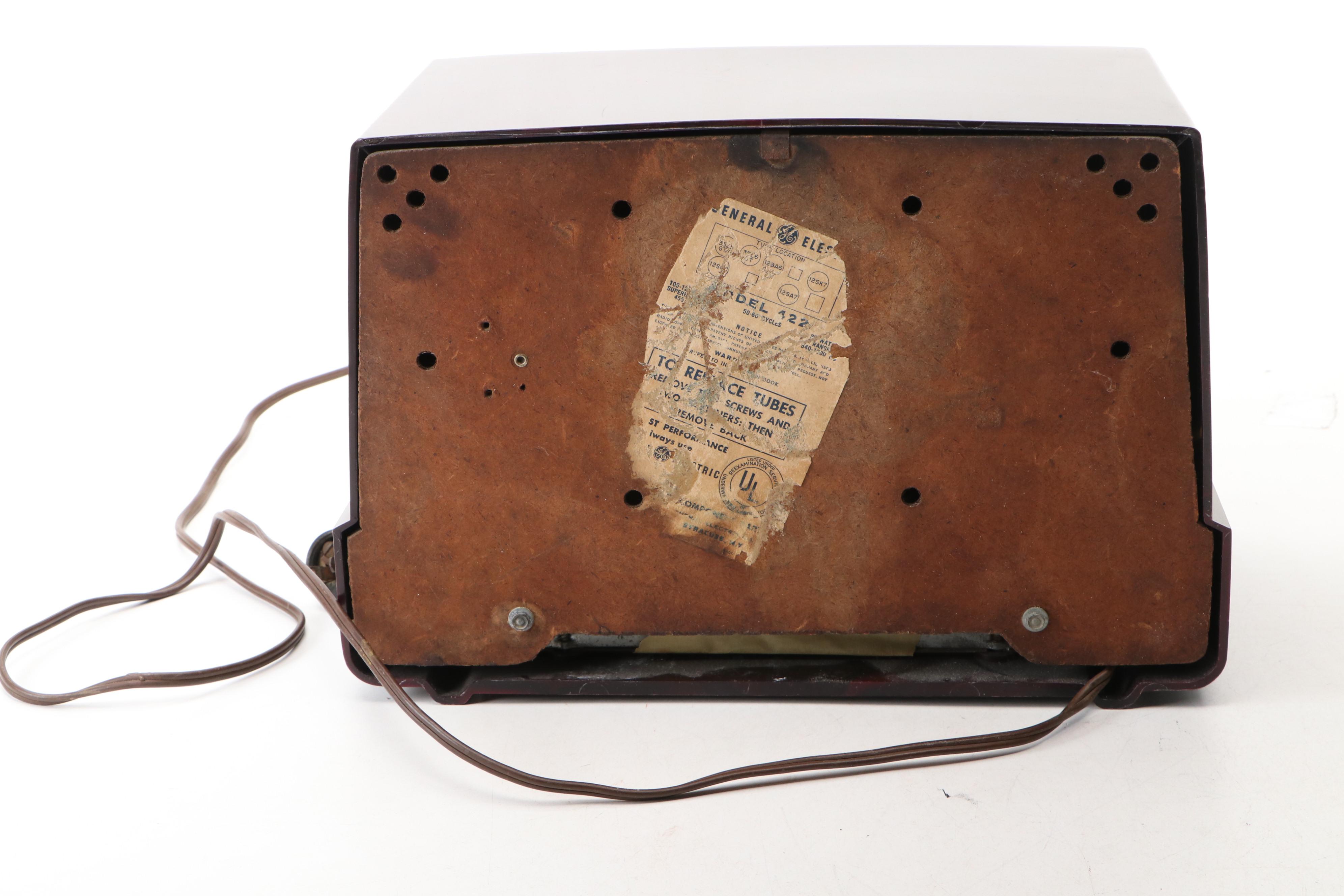 General Electric and Wards Airline Bakelite Tube Radios, Mid-20th Century