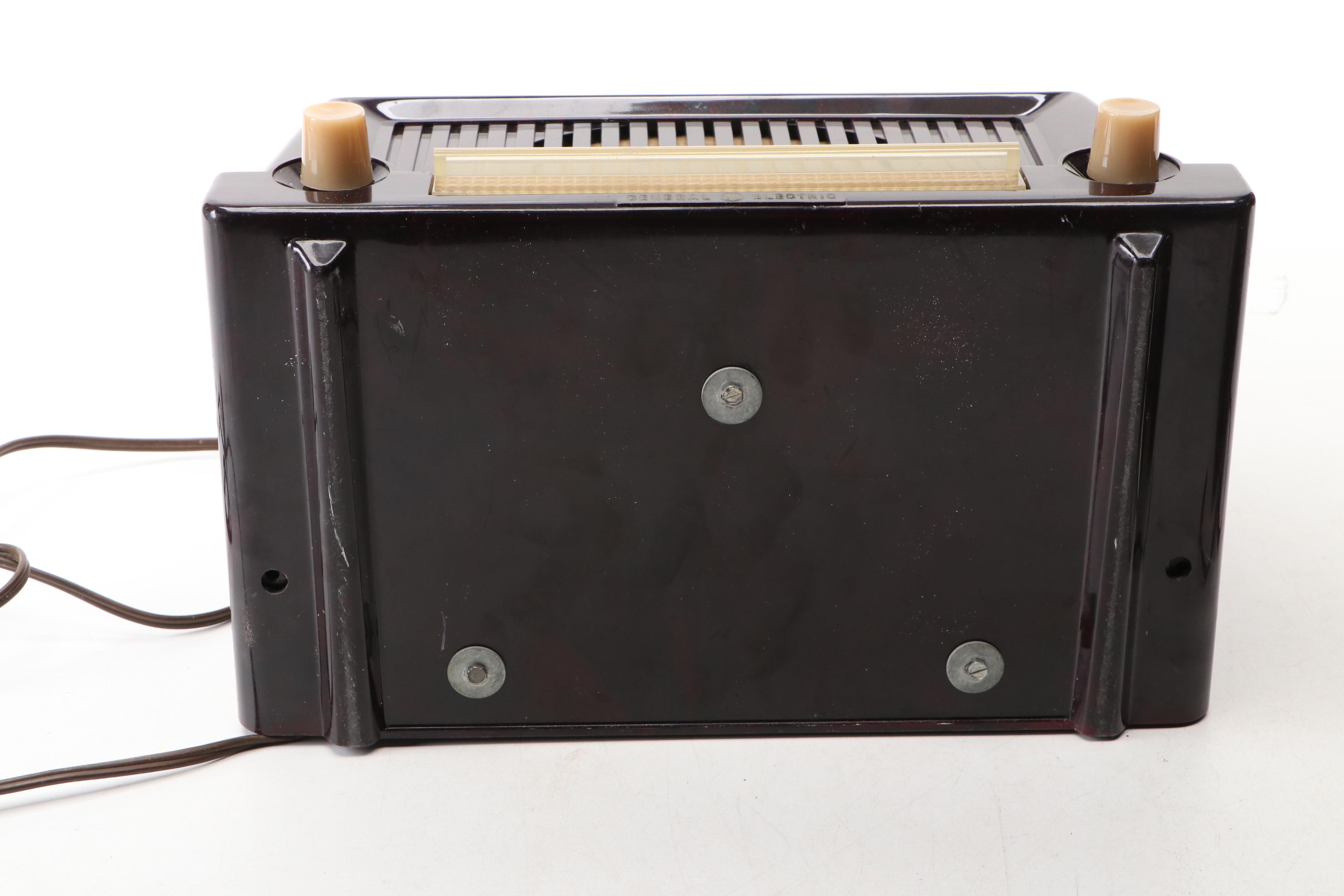 General Electric and Wards Airline Bakelite Tube Radios, Mid-20th Century