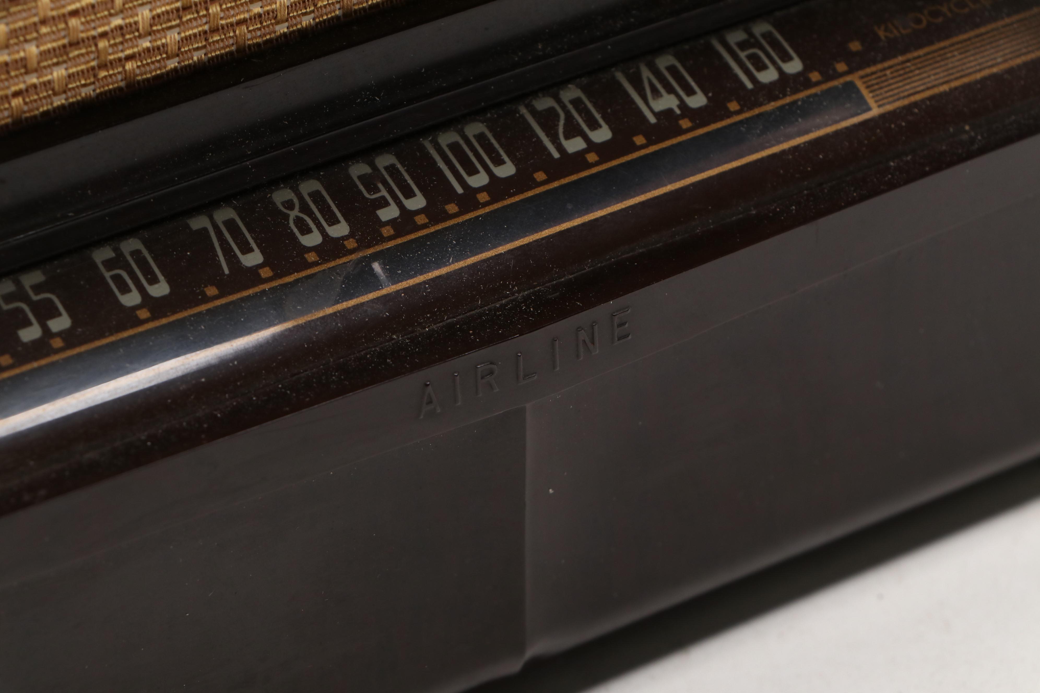 General Electric and Wards Airline Bakelite Tube Radios, Mid-20th Century