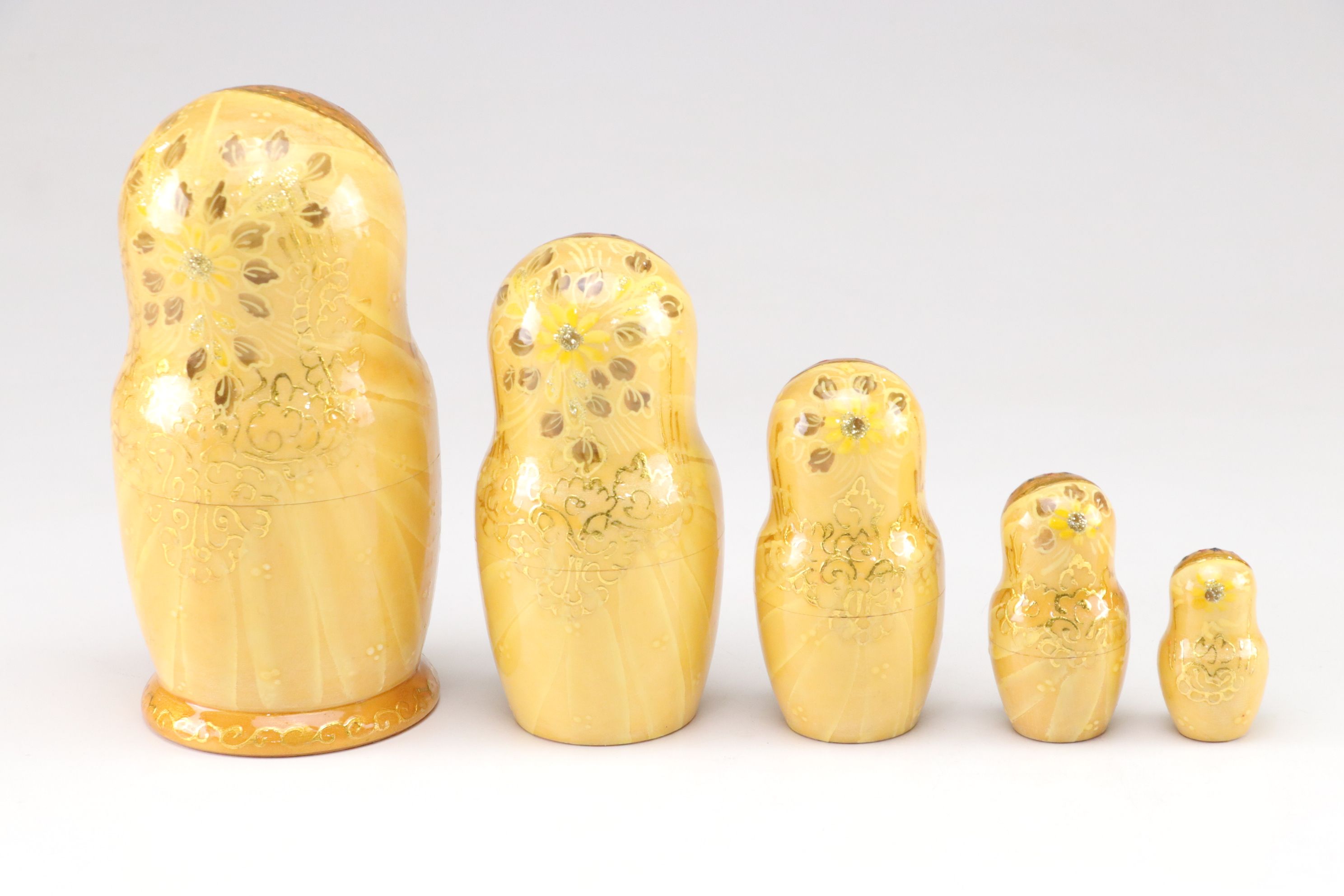 Russian Hand-Painted Wooden Matryoshka Nesting Dolls