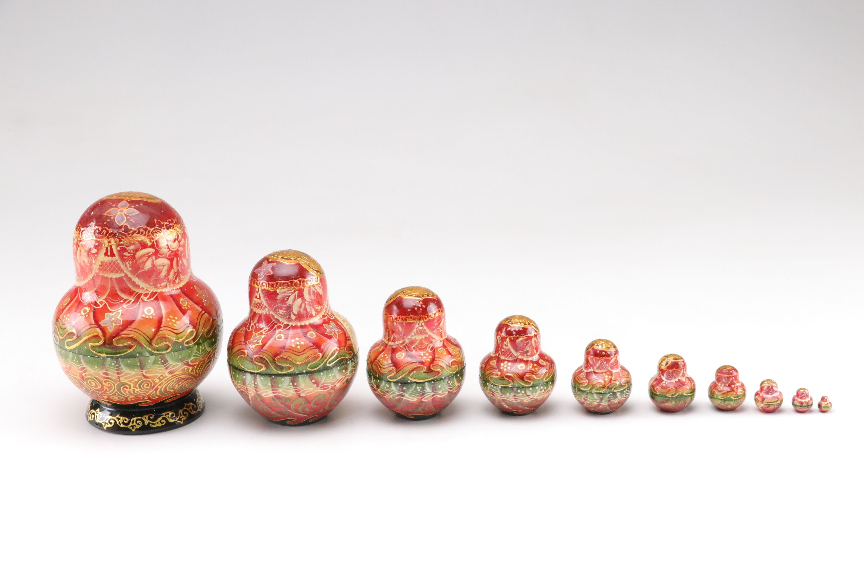 Russian Hand-Painted Wooden Matryoshka Nesting Dolls