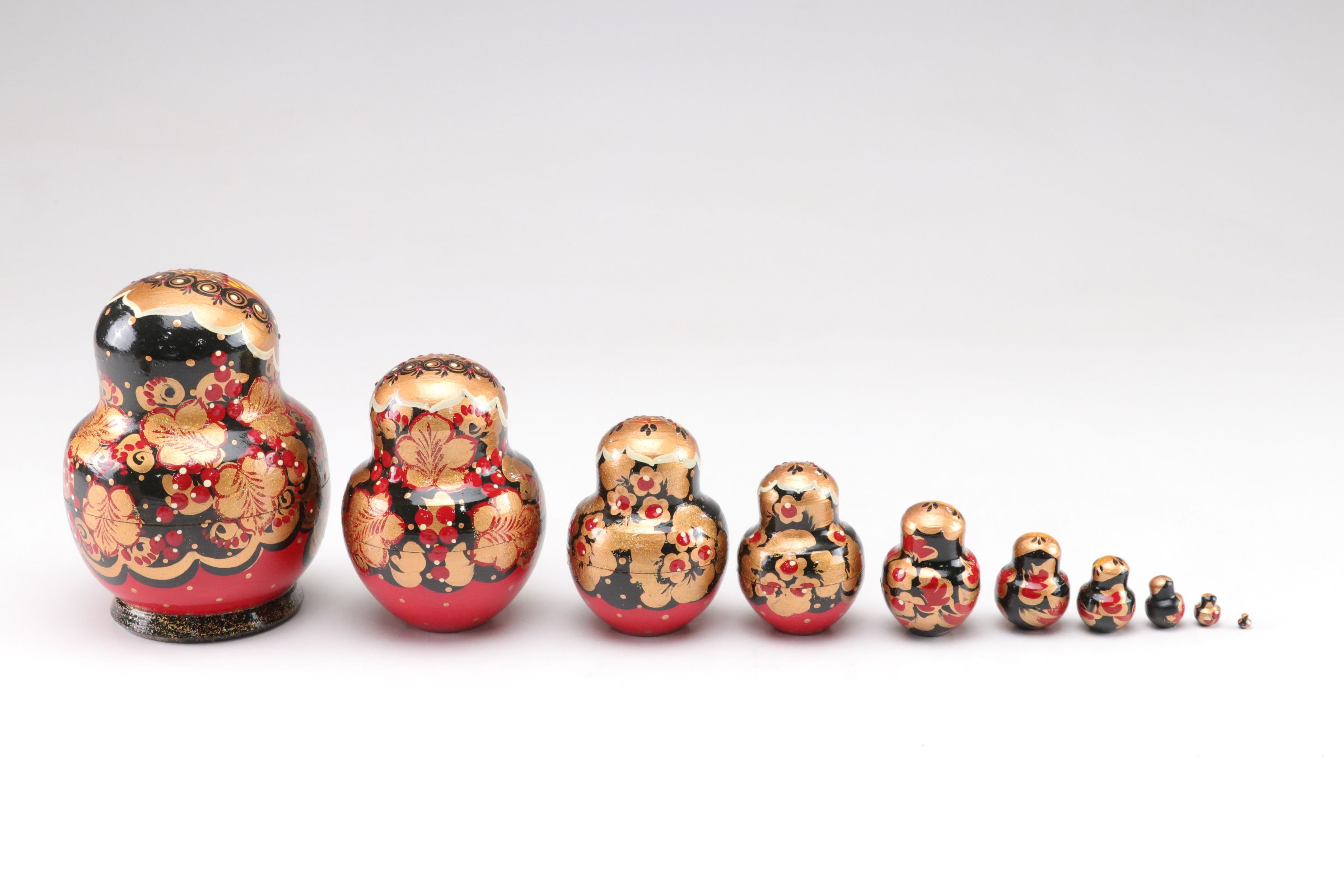 Russian Hand-Painted Wooden Matryoshka Nesting Dolls