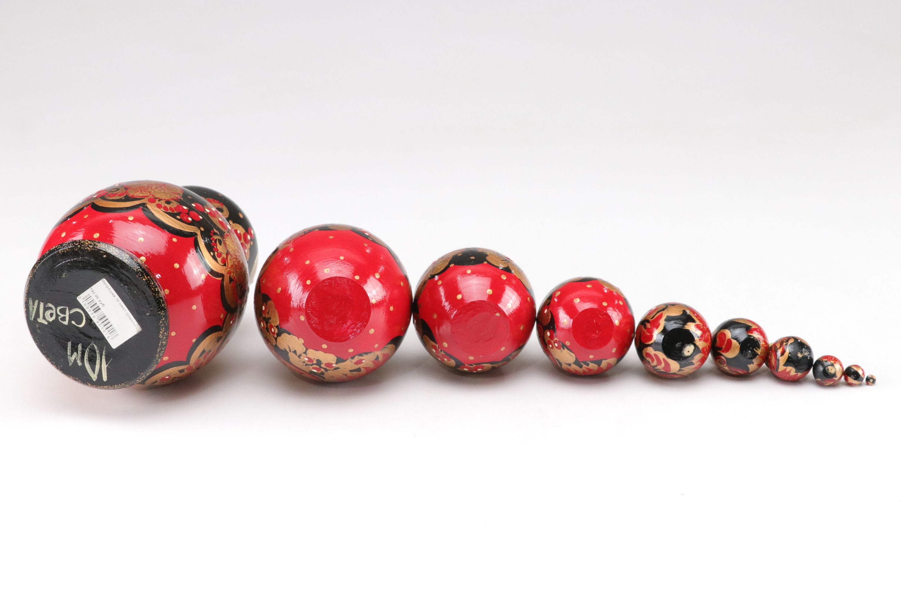 Russian Hand-Painted Wooden Matryoshka Nesting Dolls