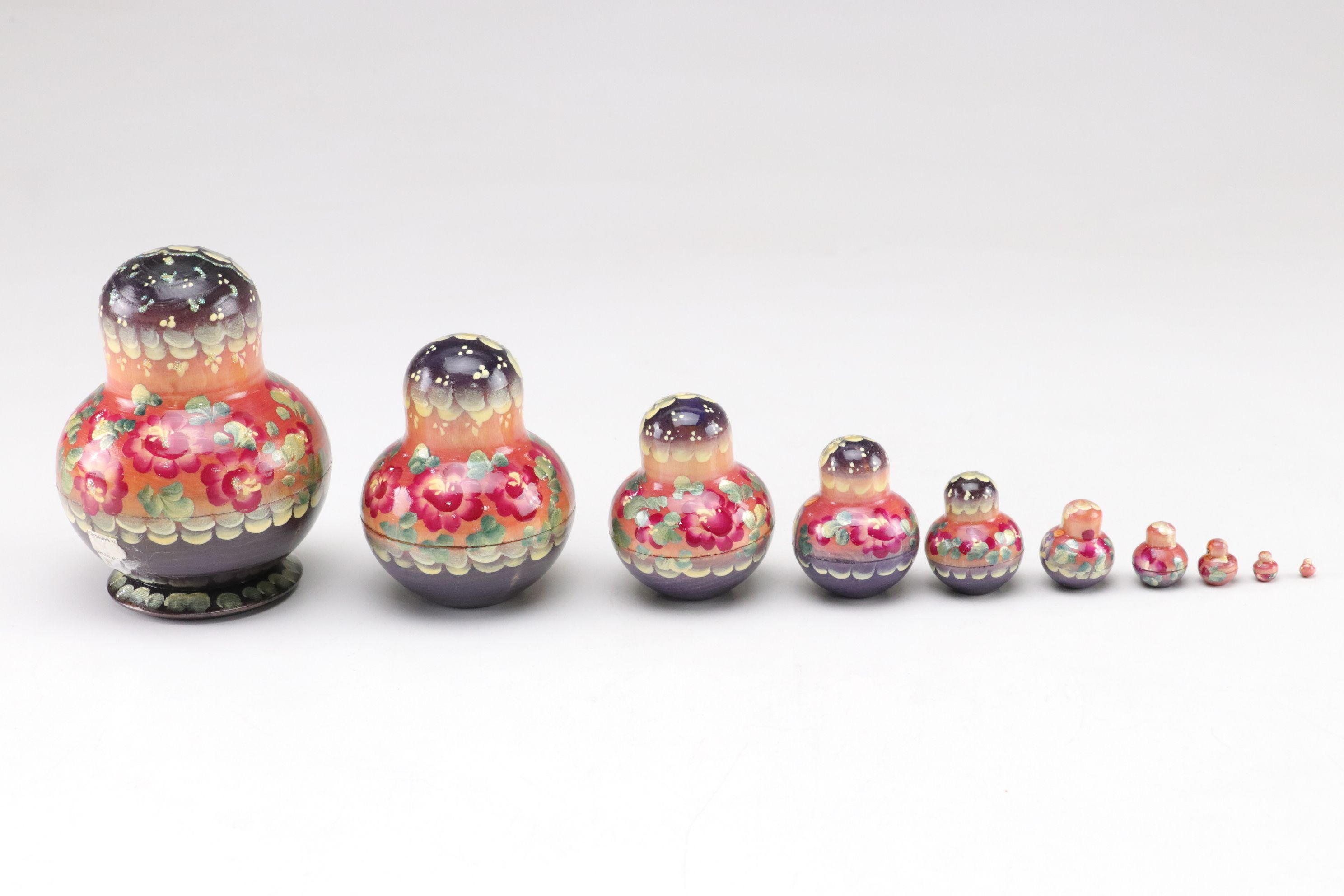 Russian Hand-Painted Wooden Matryoshka Nesting Dolls