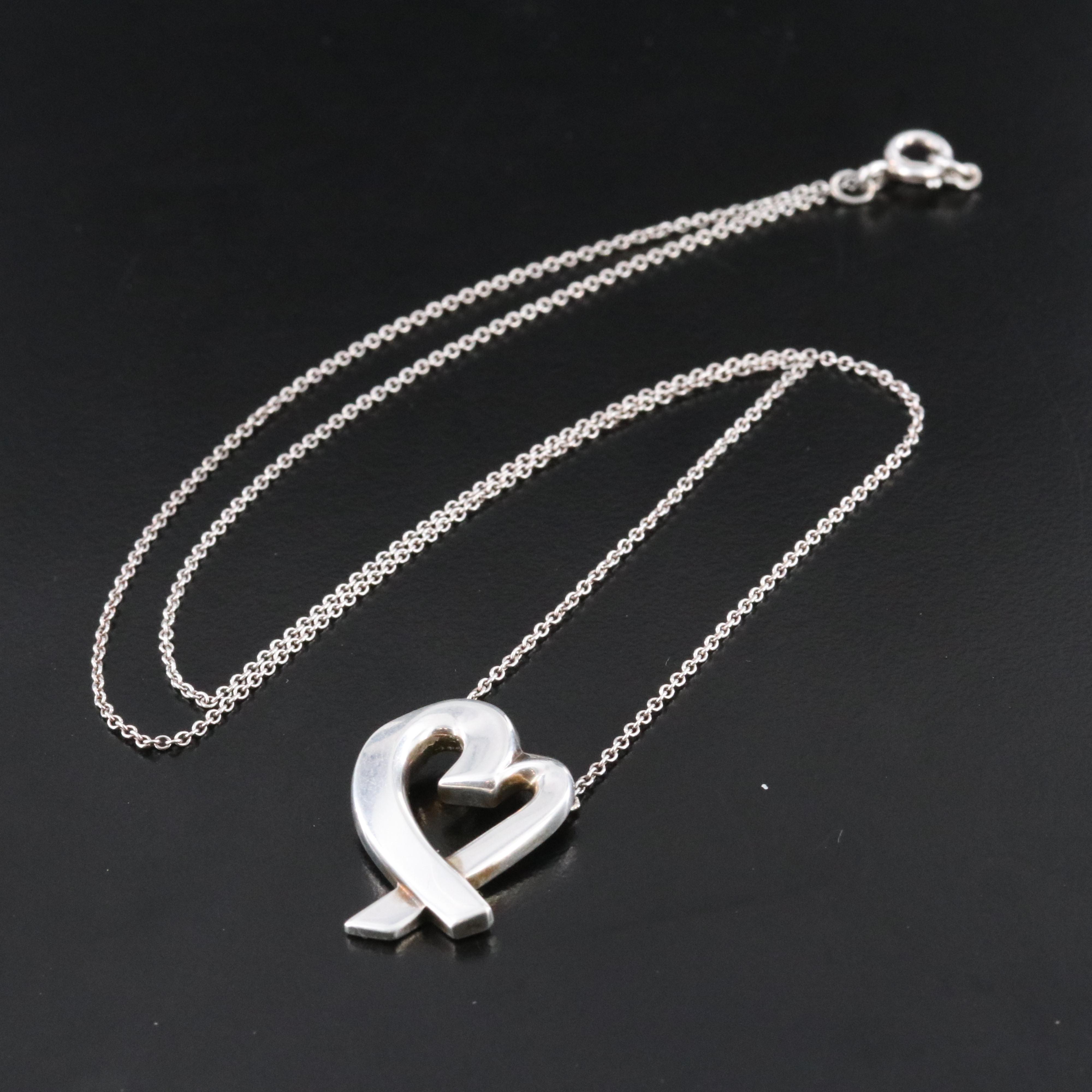 Paloma Picasso for Tiffany & Co. Loving Heart Sterling Necklace