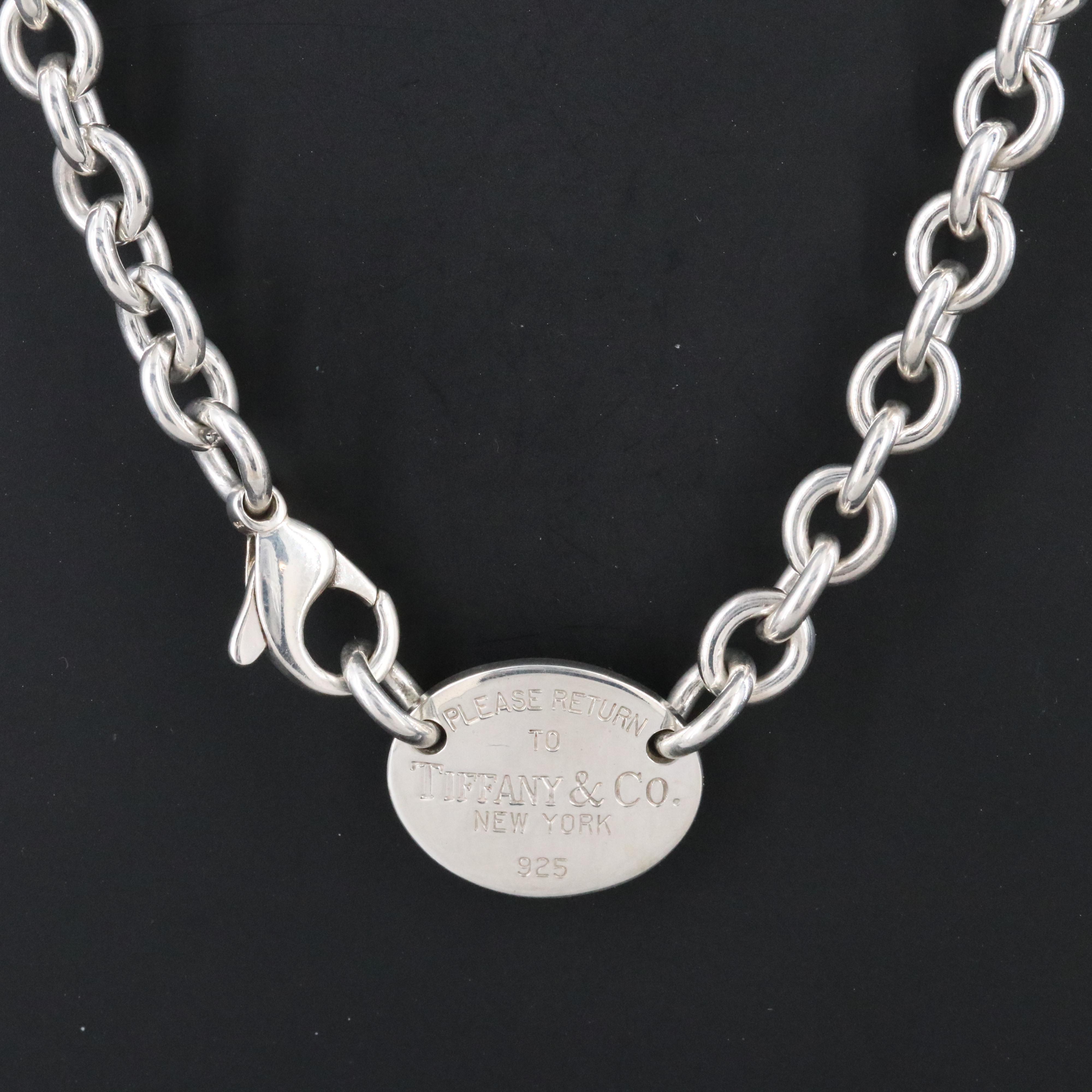 Tiffany & Co. Return to Tiffany Sterling Oval Tag Necklace