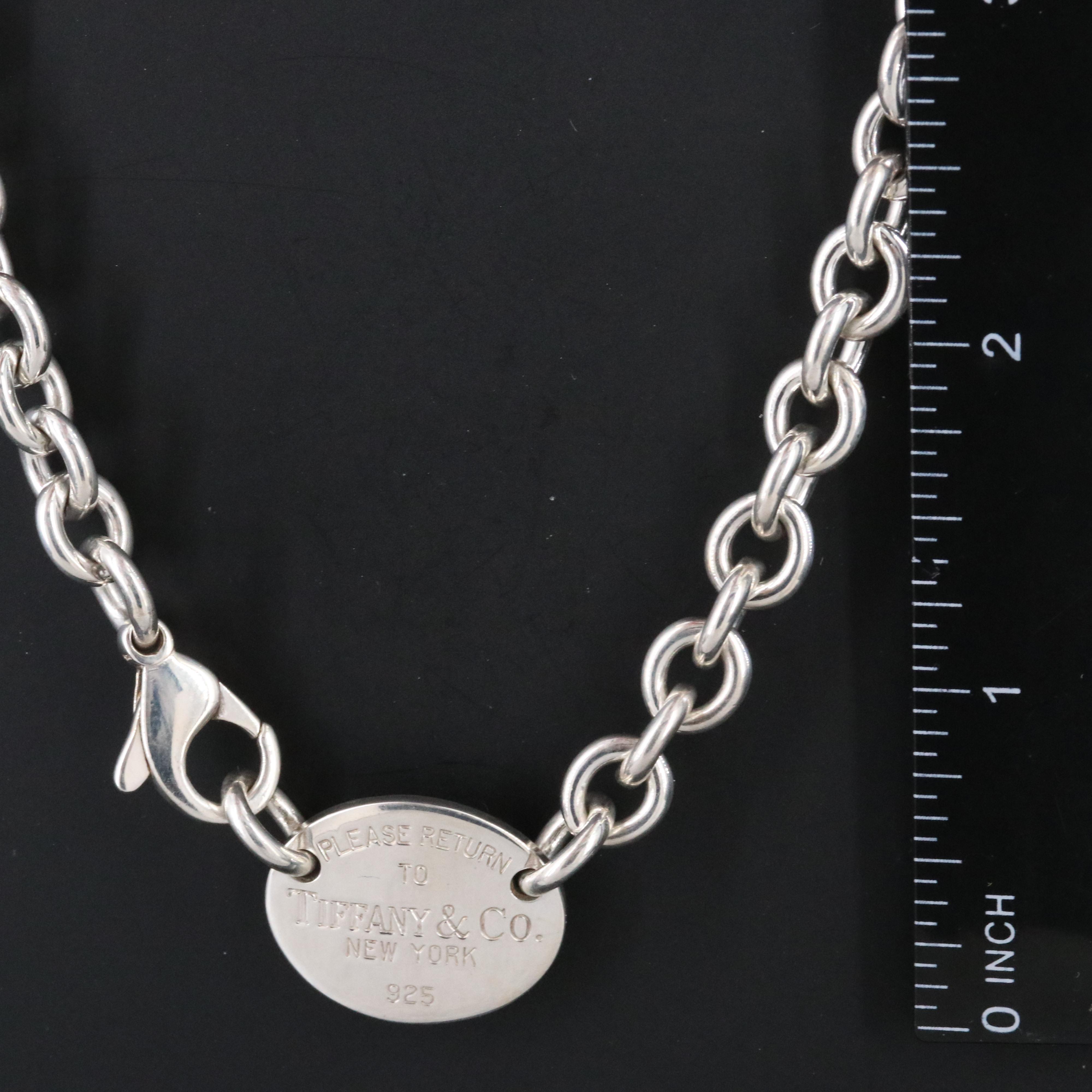Tiffany & Co. Return to Tiffany Sterling Oval Tag Necklace