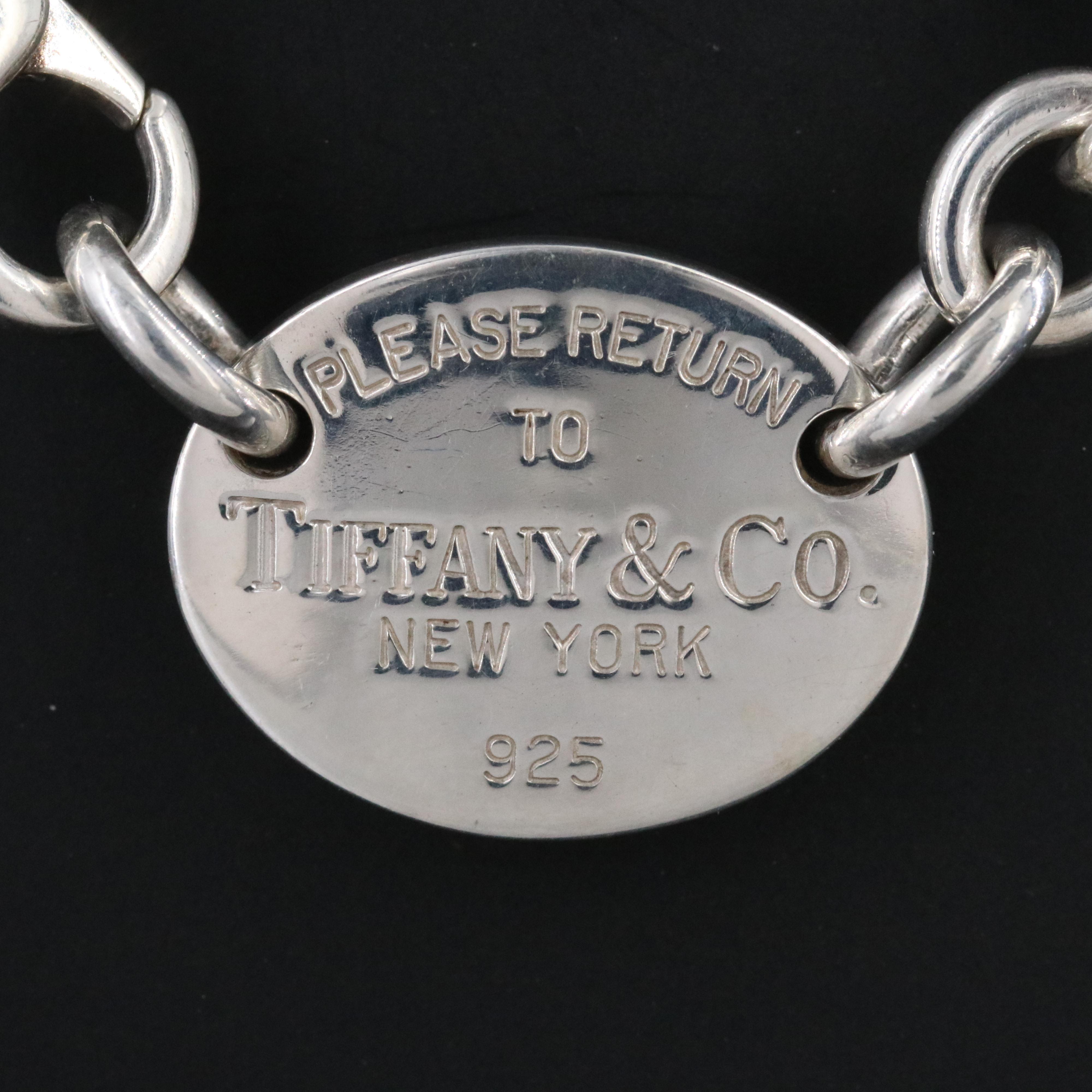 Tiffany & Co. Return to Tiffany Sterling Oval Tag Necklace