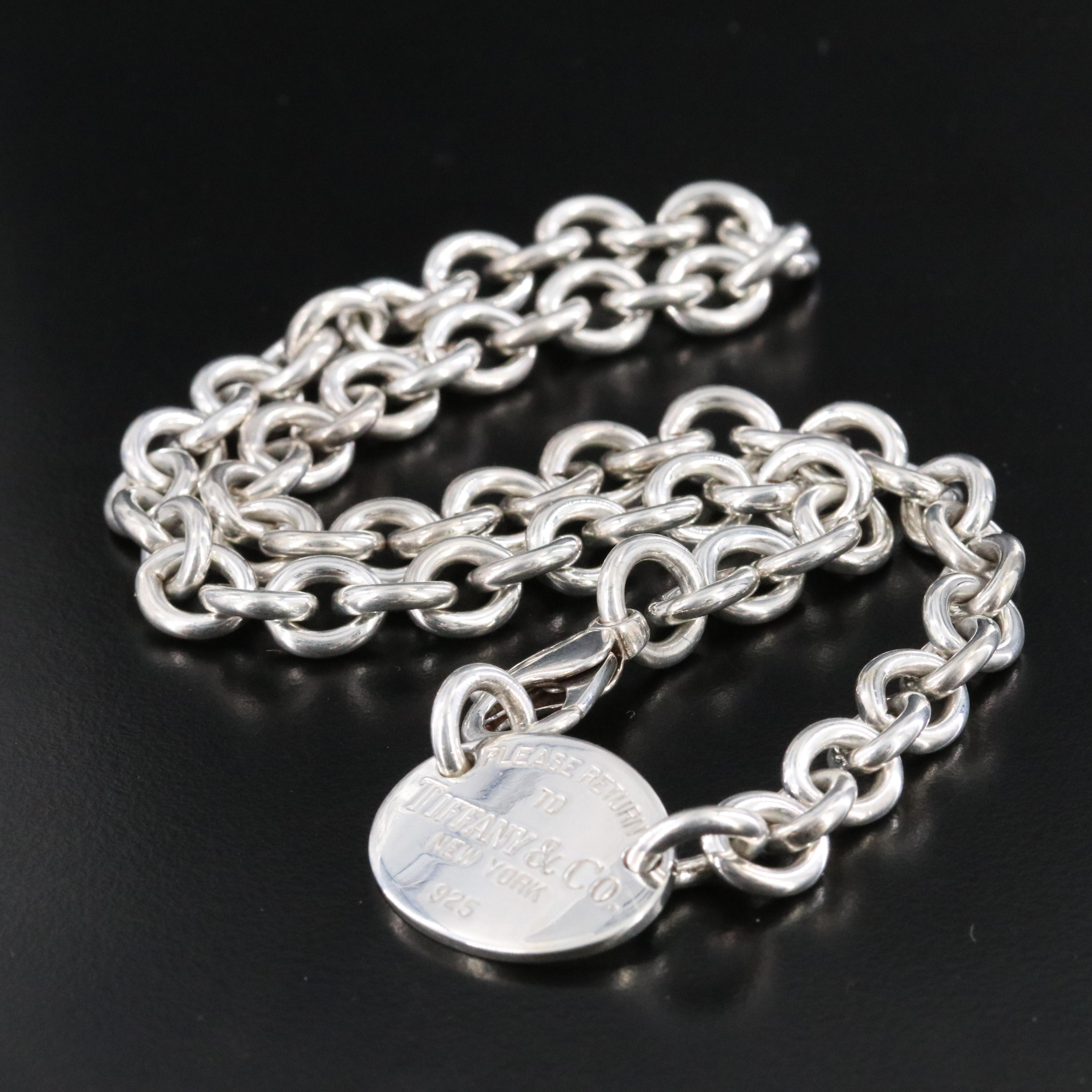 Tiffany & Co. Return to Tiffany Sterling Oval Tag Necklace