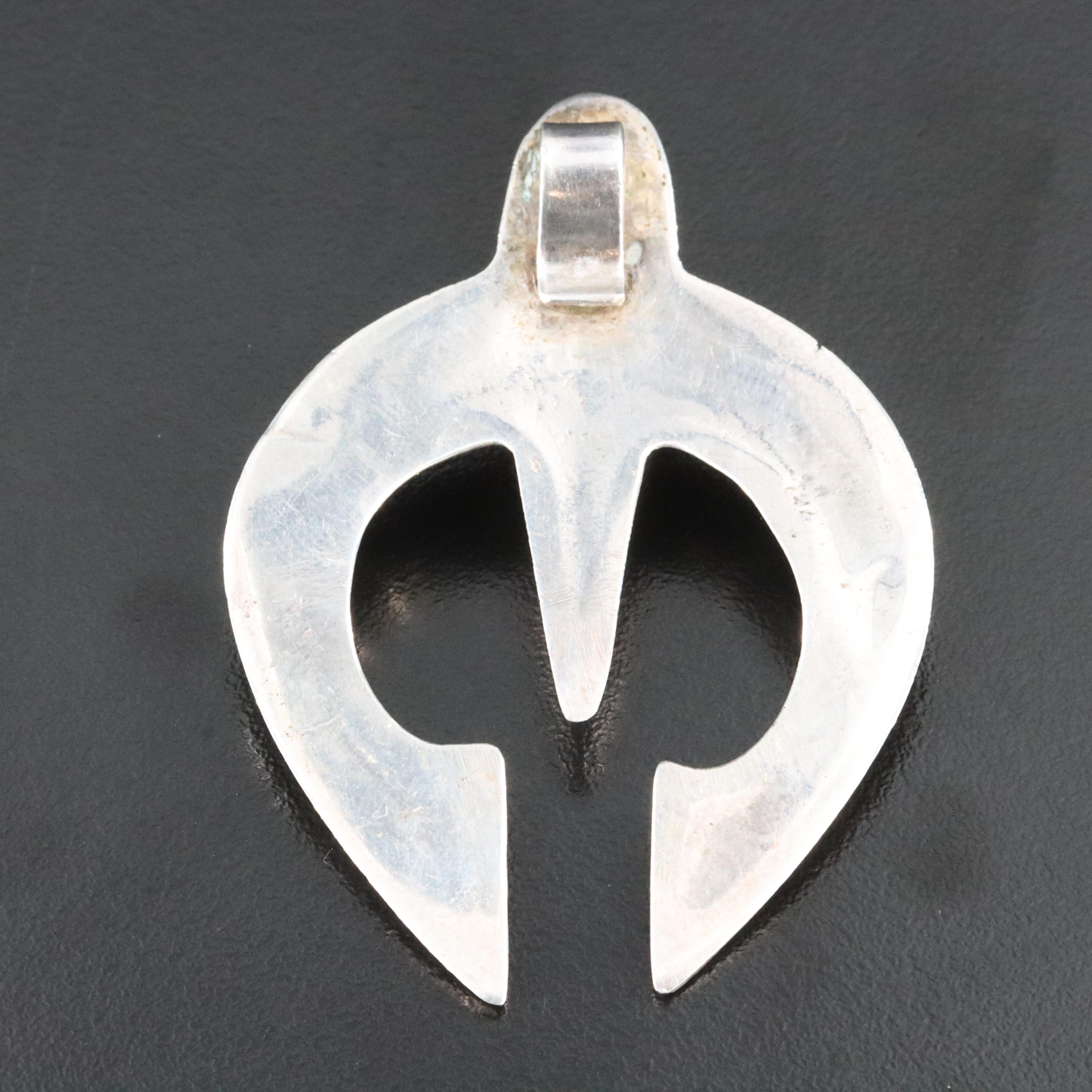 Southwestern Sterling Coral Naja Pendant