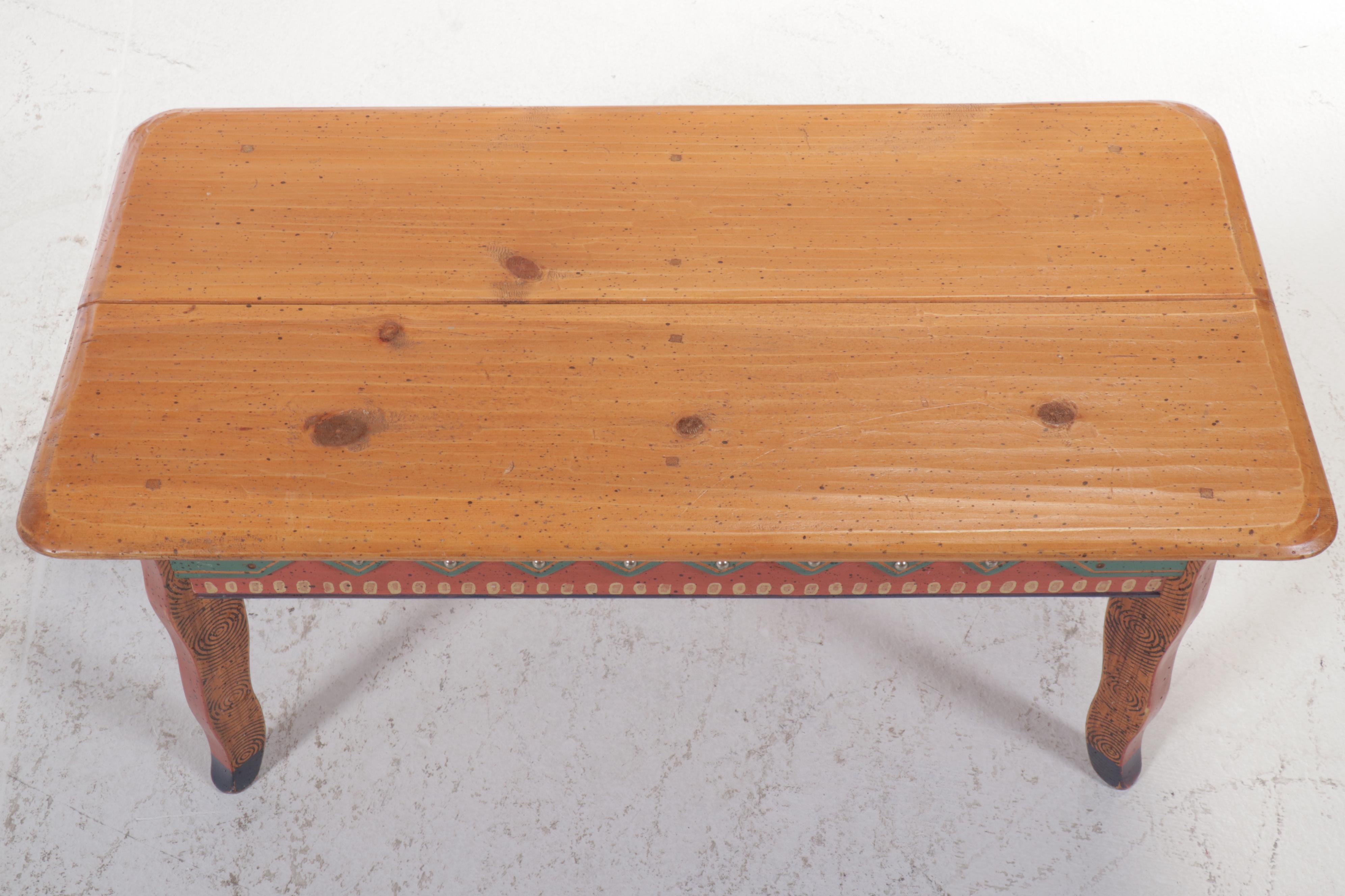 David Marsh Paint-Decorated Pine Coffee Table, 1999