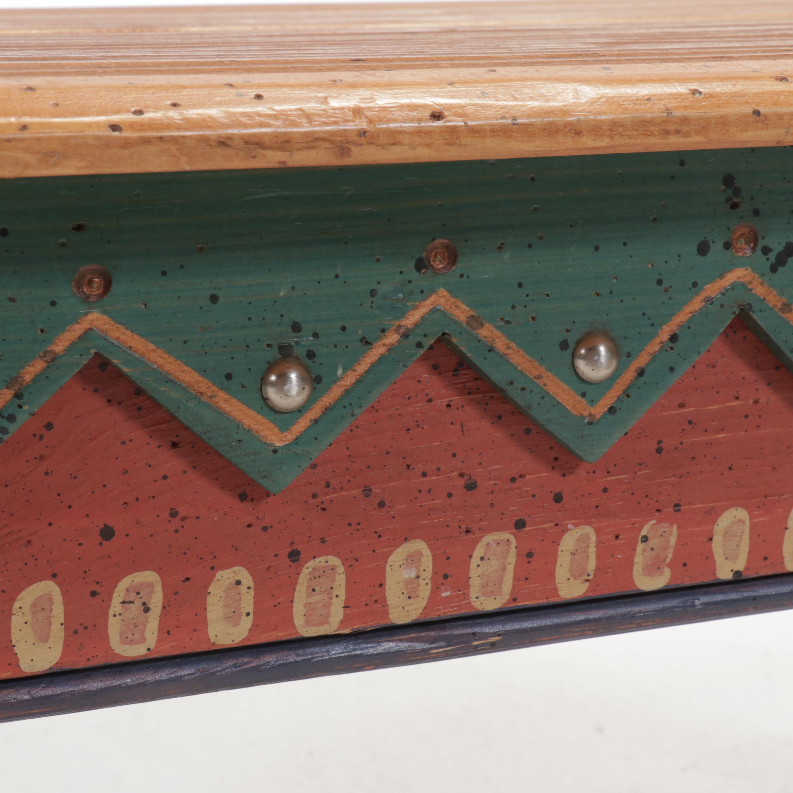 David Marsh Paint-Decorated Pine Coffee Table, 1999