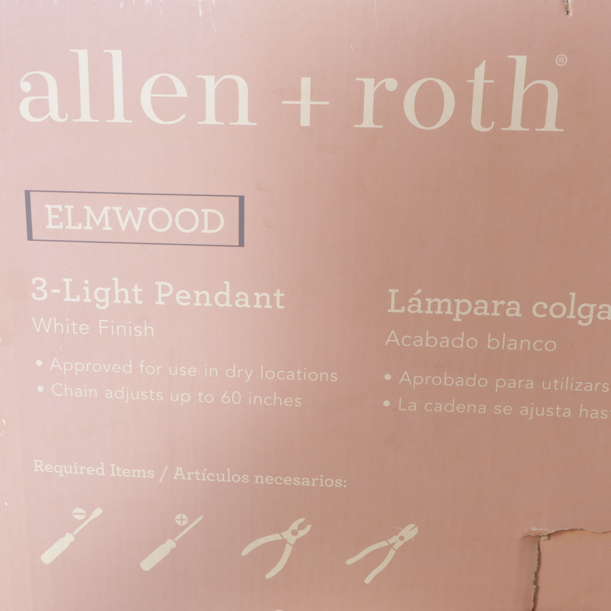 Allen + Roth "Elmwood" Three-Light Pendant Cage Chandelier