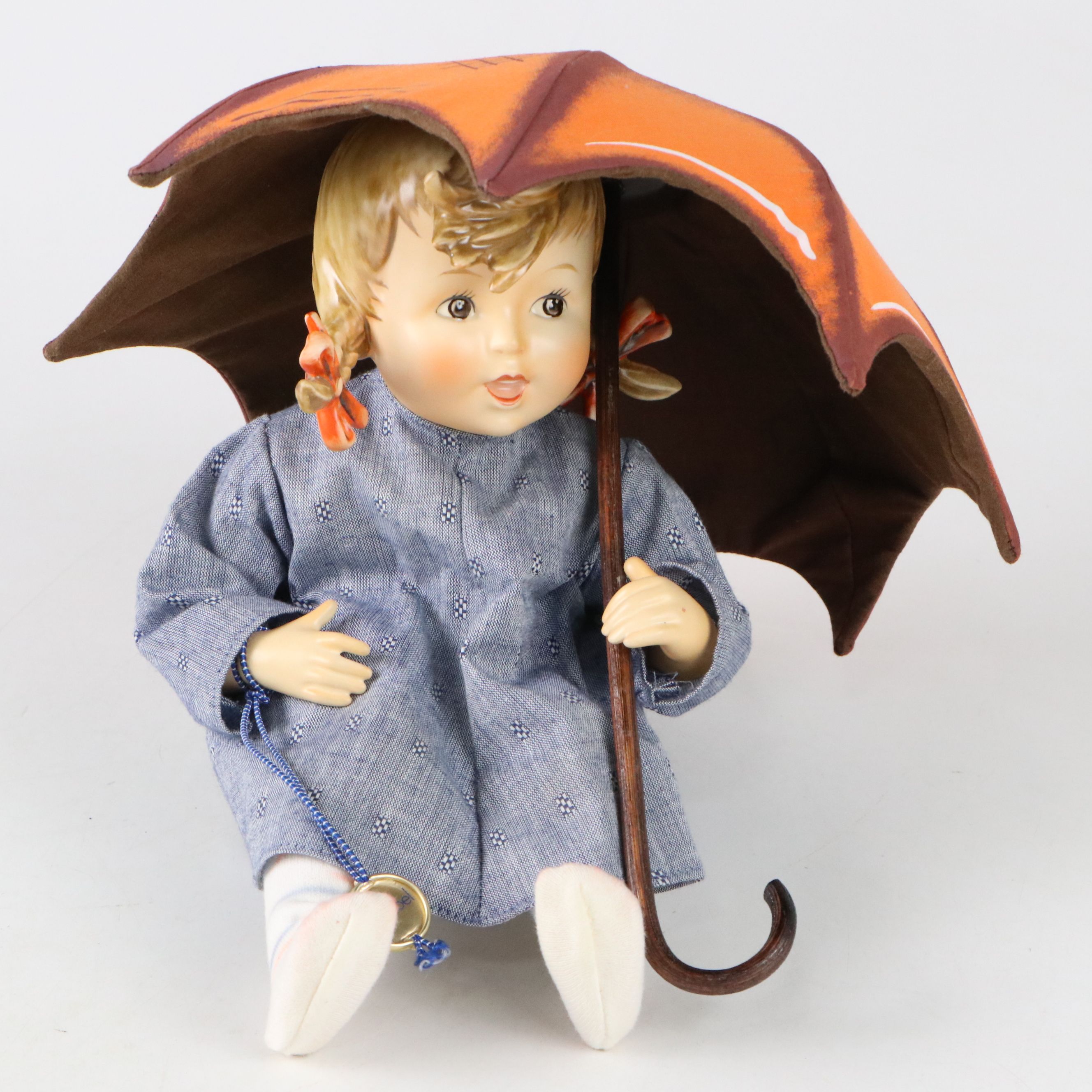 Goebel "Umbrella Girl" Doll with Copper Lantern Light and Other Home Décor