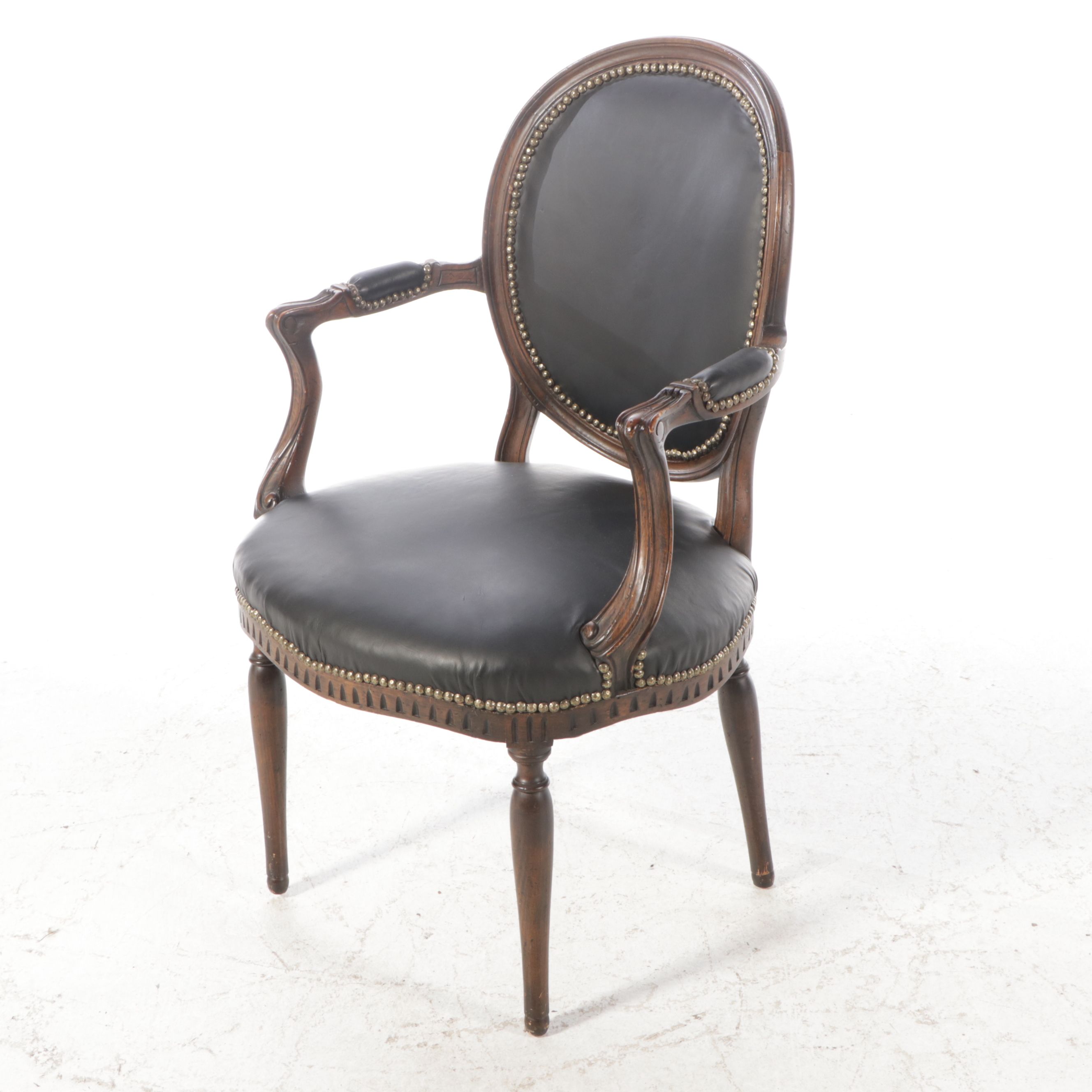 Louis XVI Style Leather Fauteuil