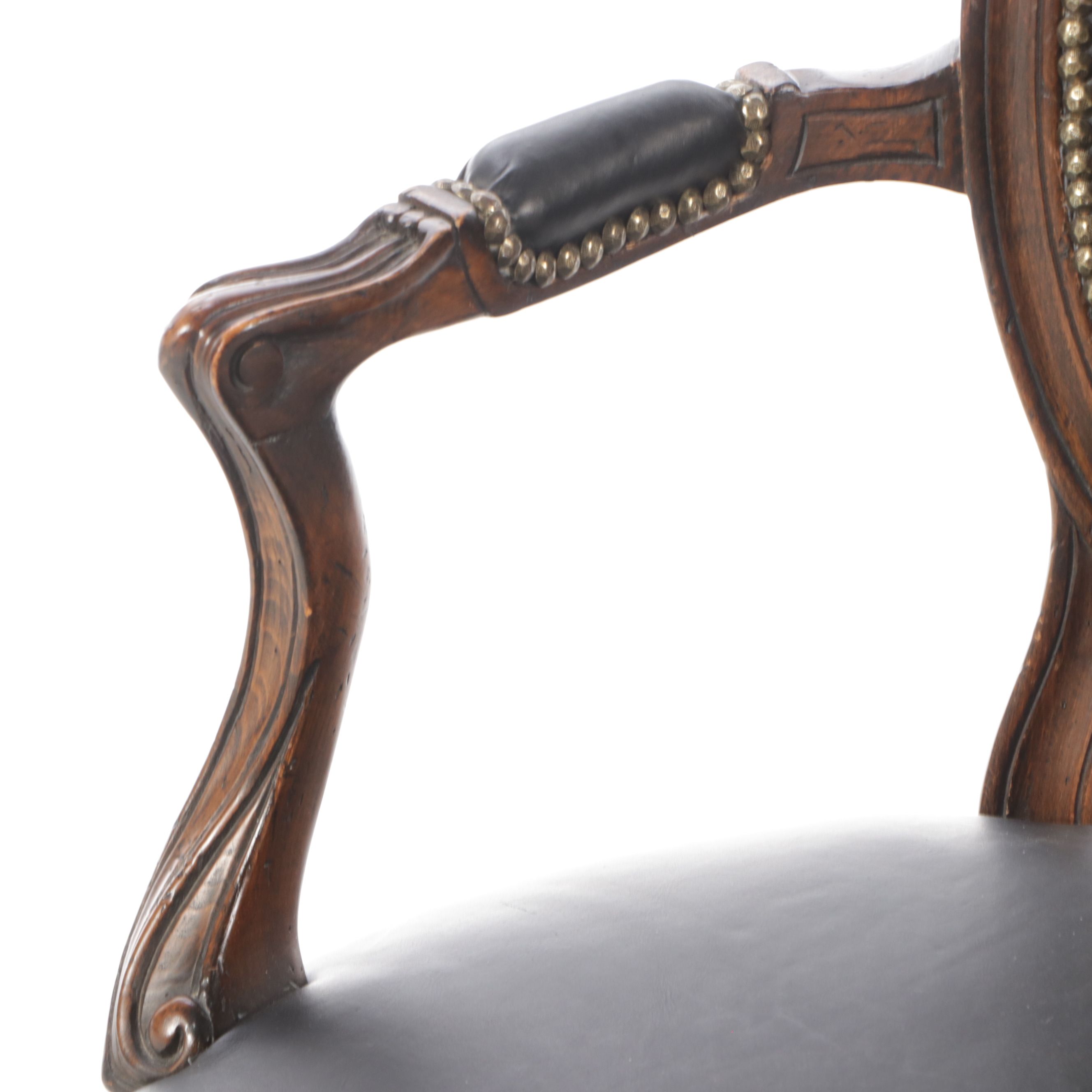 Louis XVI Style Leather Fauteuil