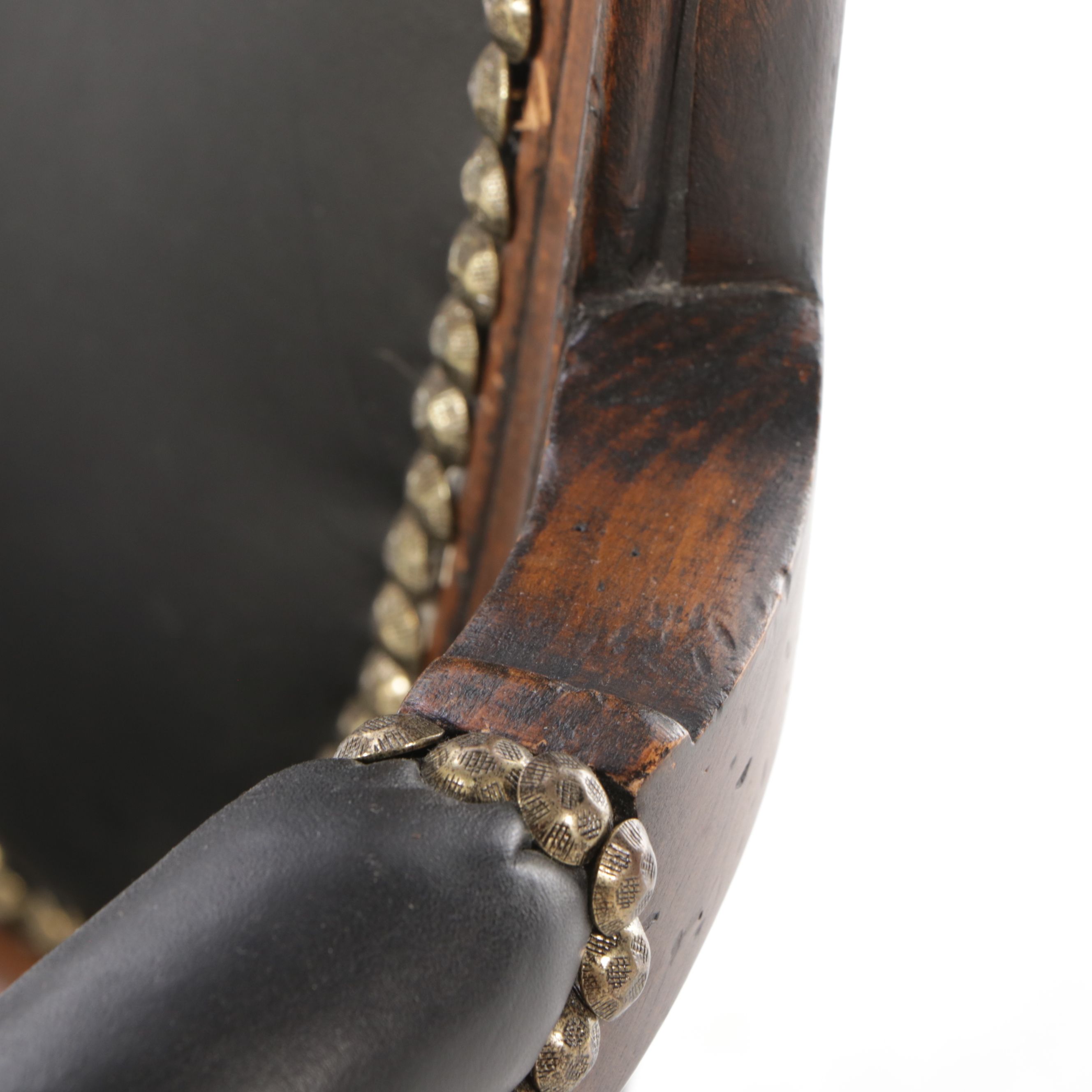 Louis XVI Style Leather Fauteuil