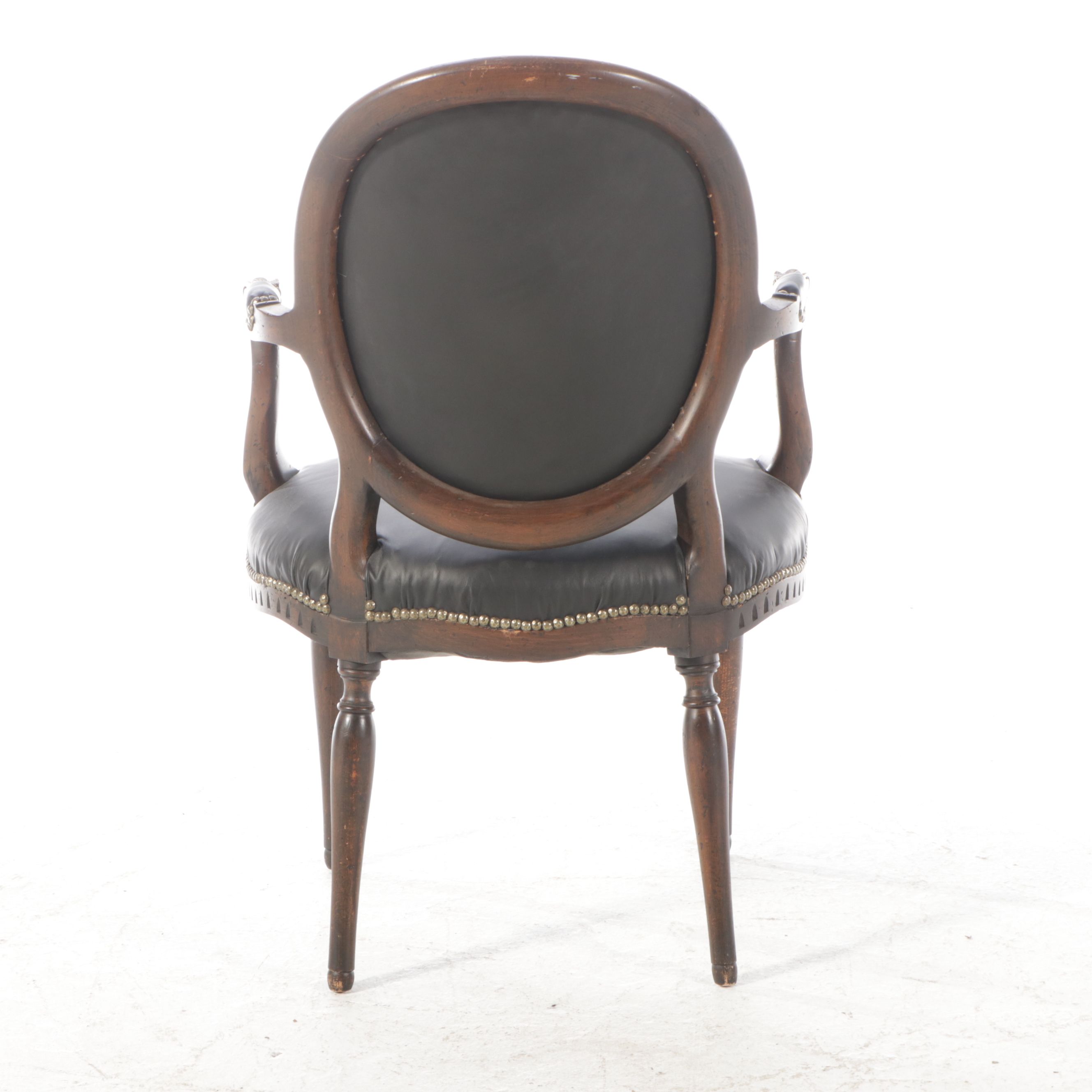 Louis XVI Style Leather Fauteuil