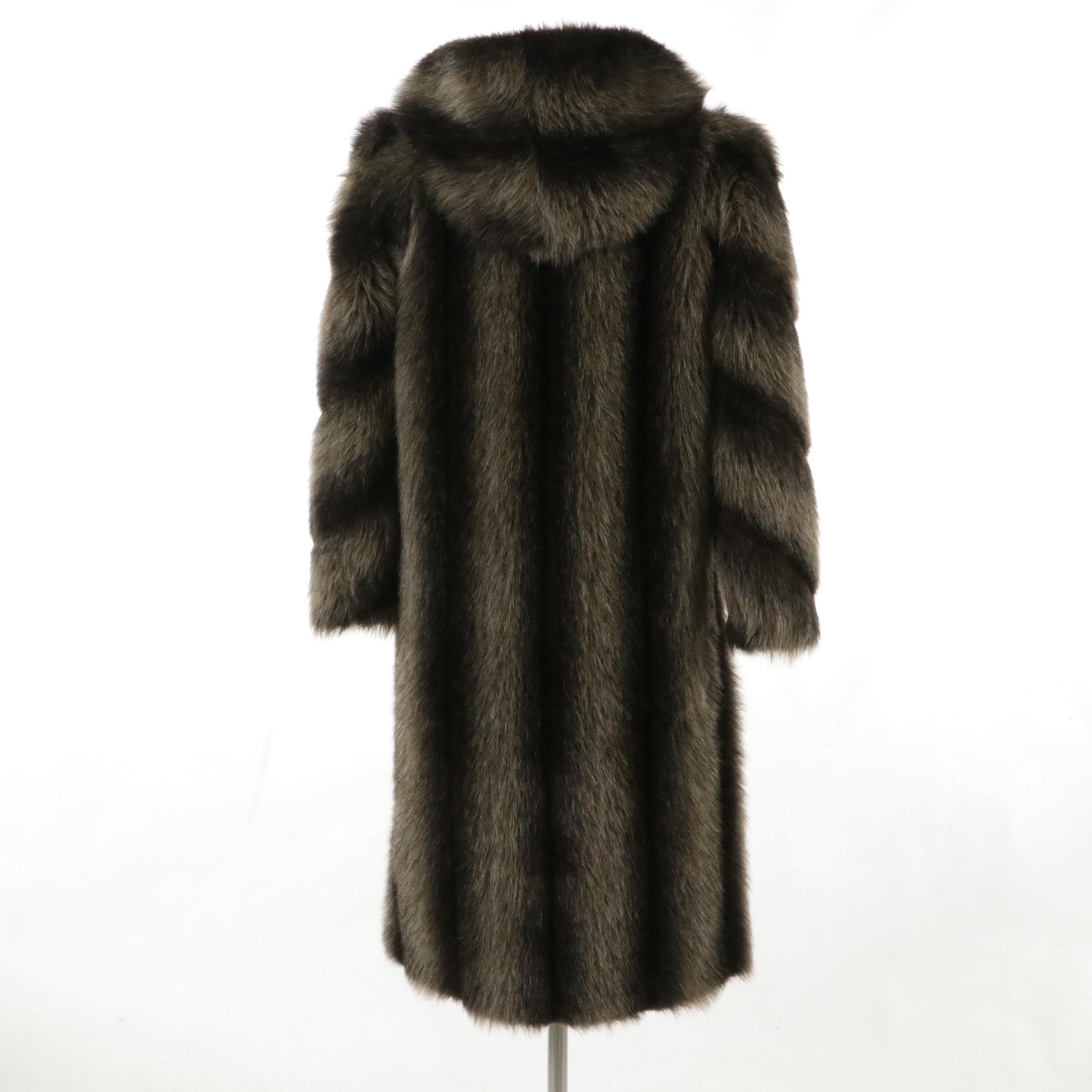 Donna Salyers Fabulous Furs Hooded Faux Fur Coat