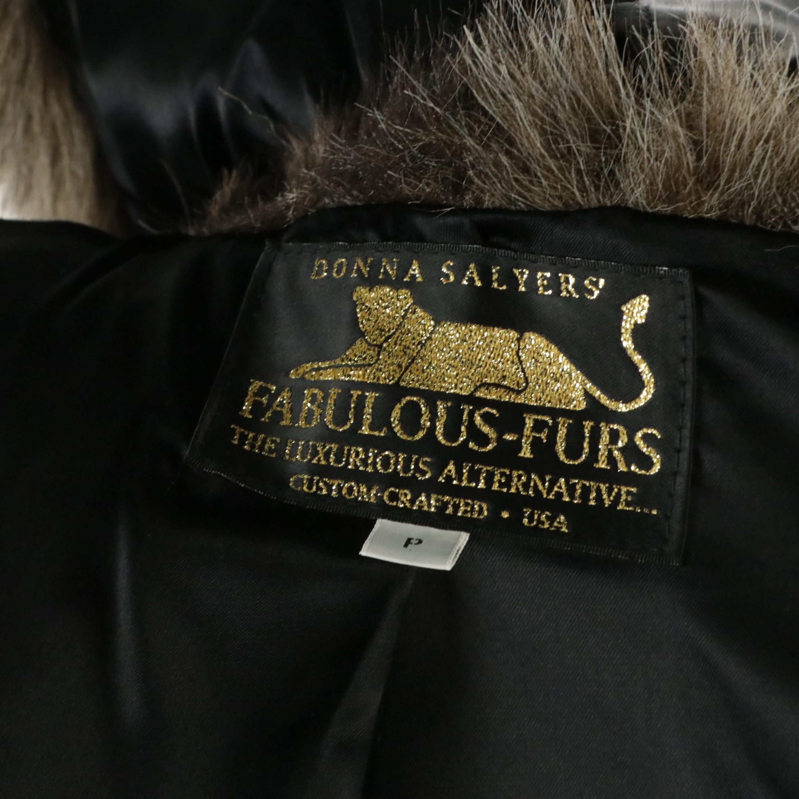 Donna Salyers Fabulous Furs Hooded Faux Fur Coat