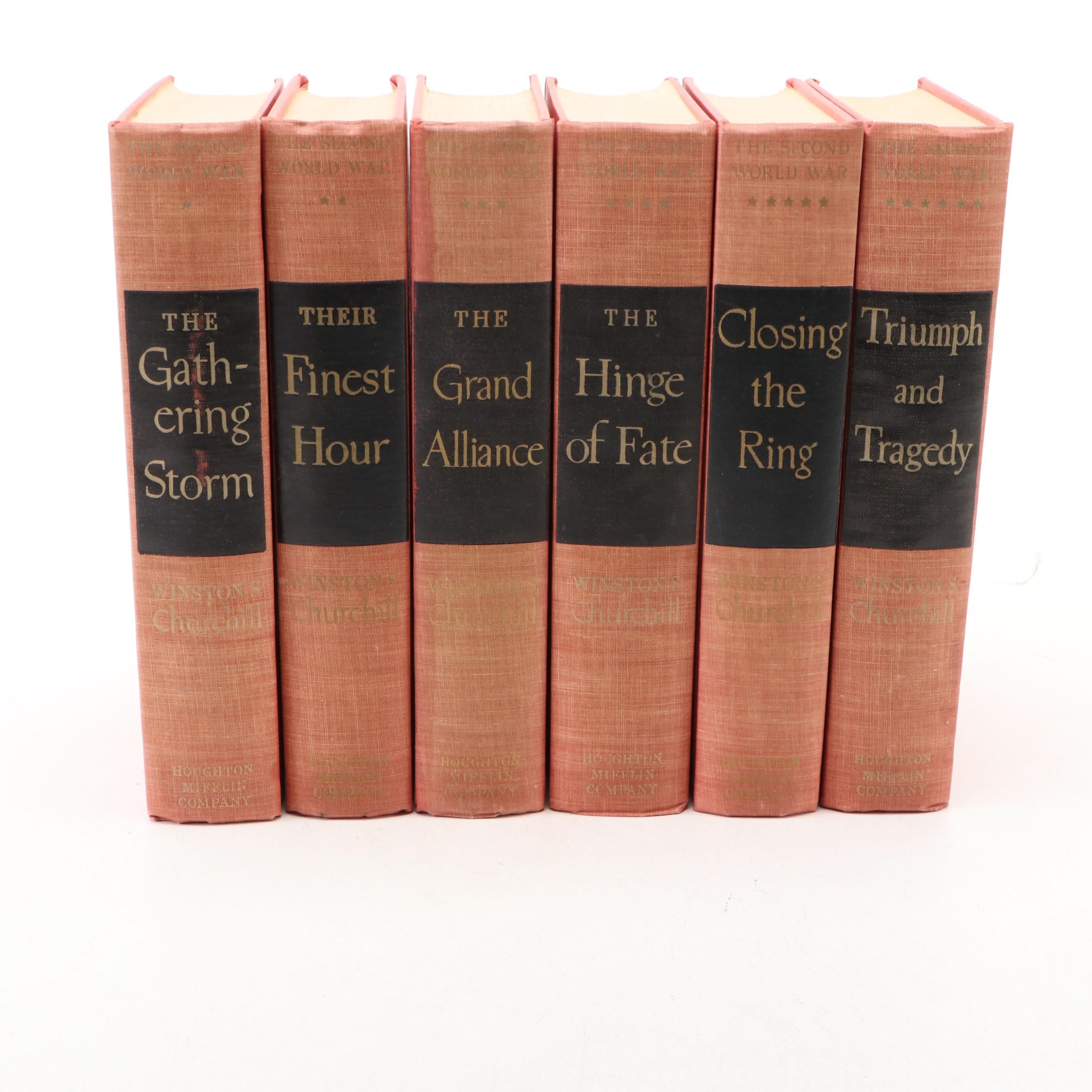 Book Club Edition "The Second World War" by Winston S. Churchill, Mid-20th C.