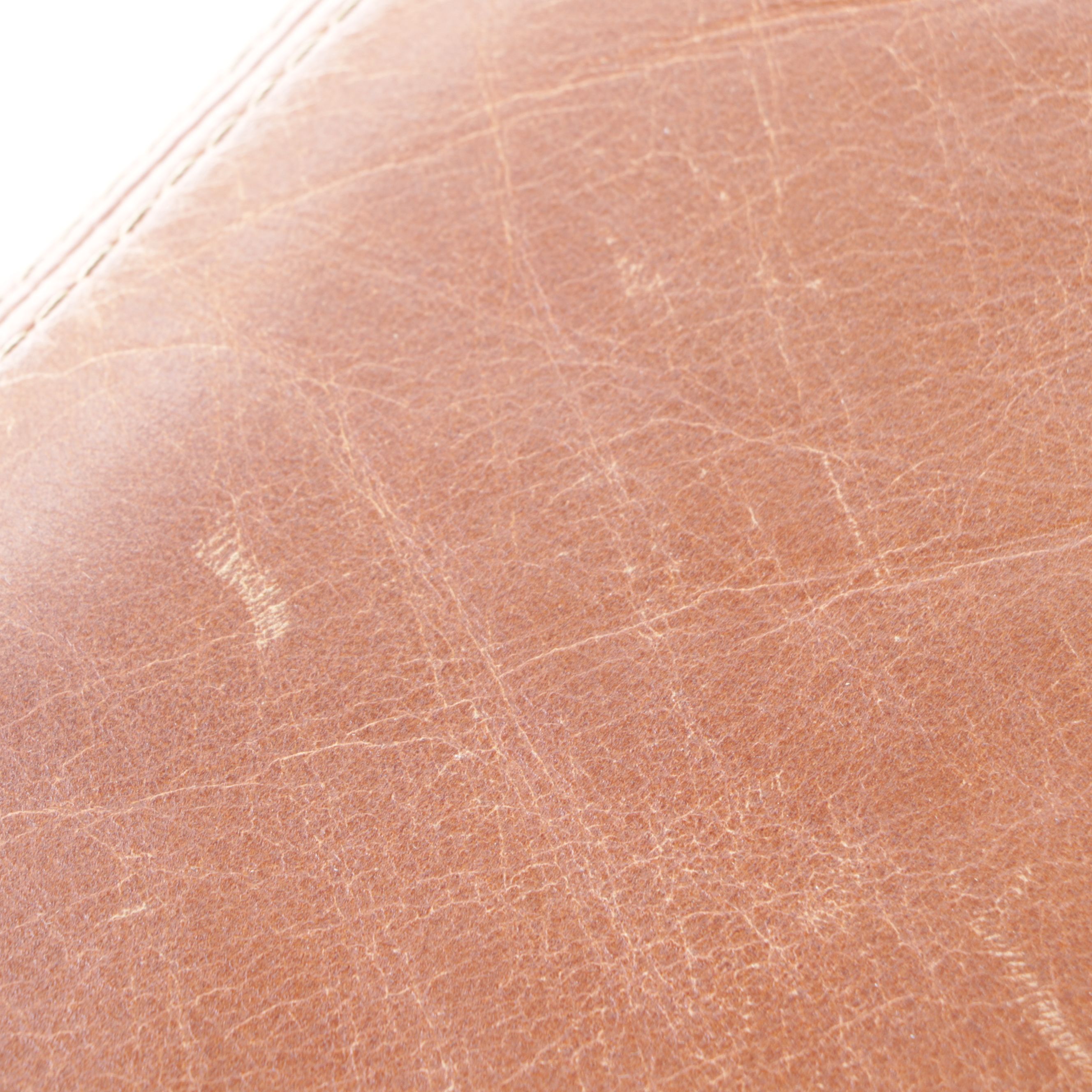 Pair of Contemporary Faux Leather Poufs