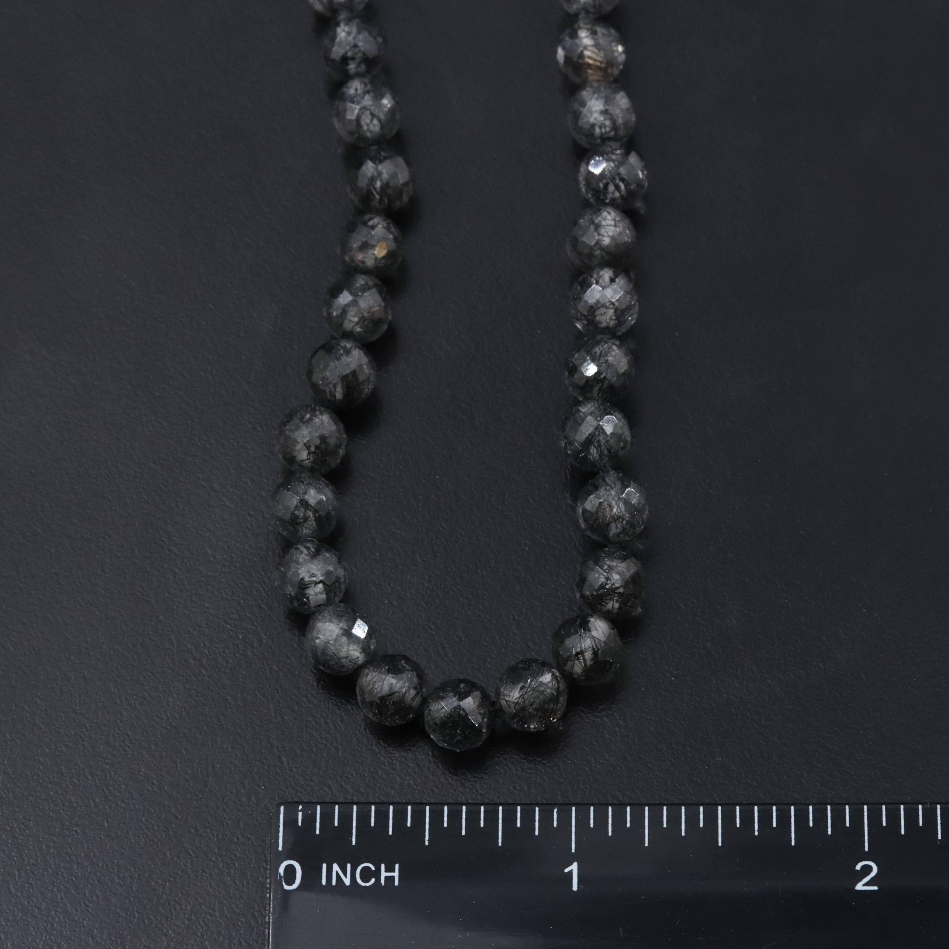 Sheryl Lowe Tourmalinated Quartz Necklace with Sterling Diamond Clasp