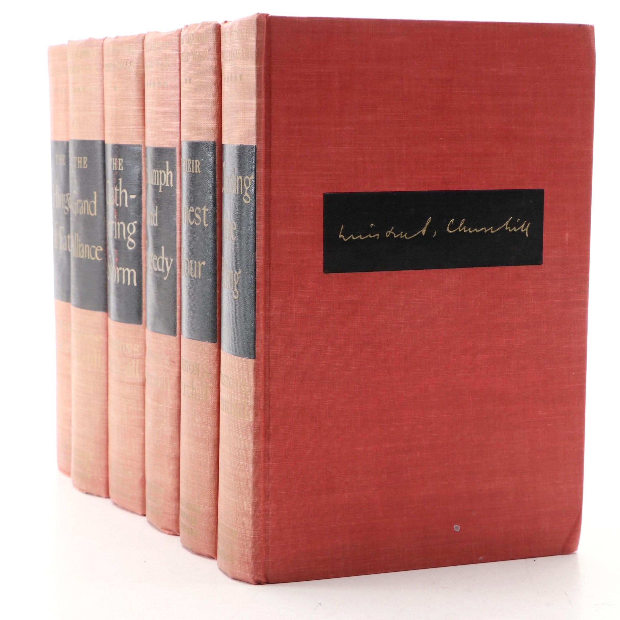 Book Club Edition "The Second World War" by Winston S. Churchill, Mid-20th C.