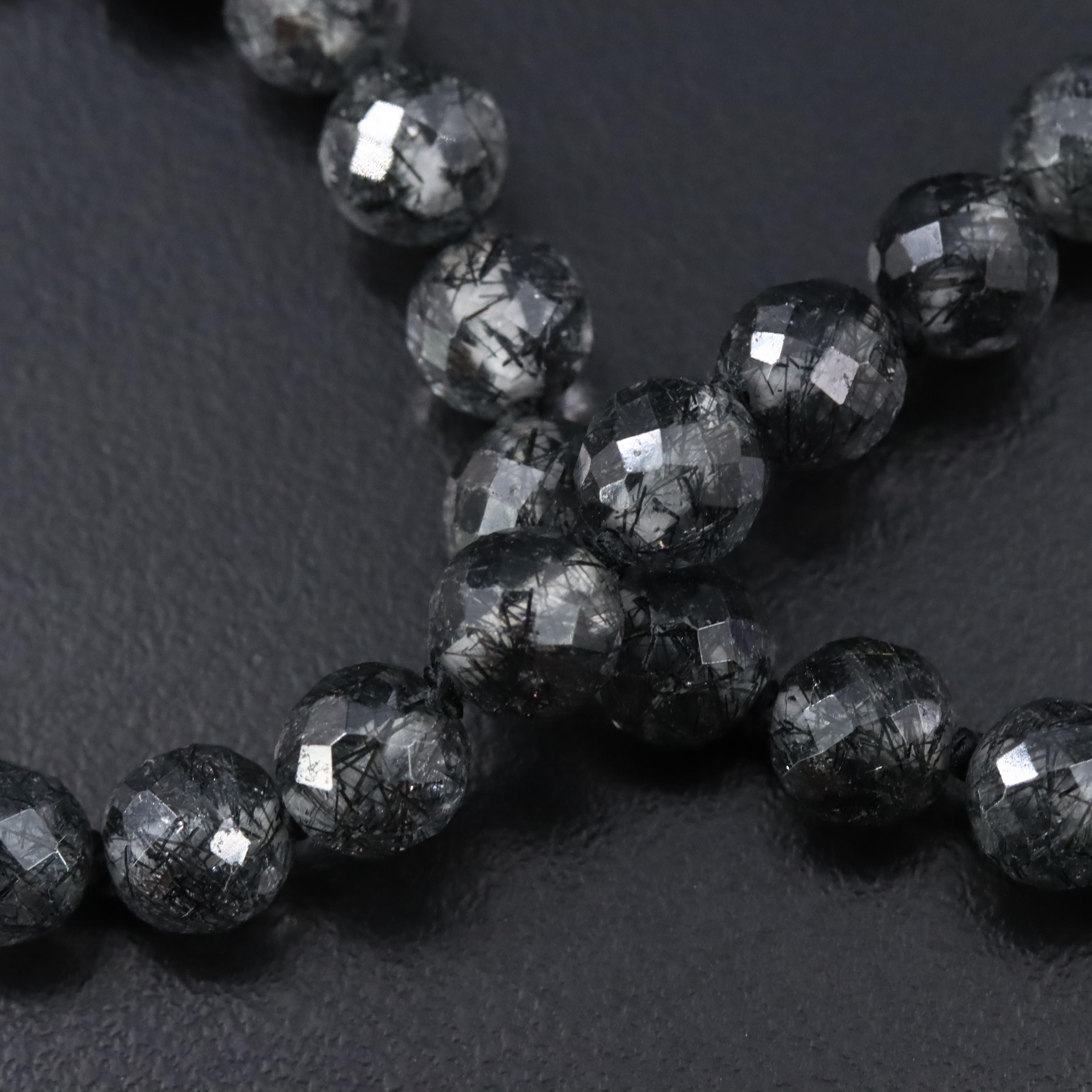 Sheryl Lowe Tourmalinated Quartz Necklace with Sterling Diamond Clasp