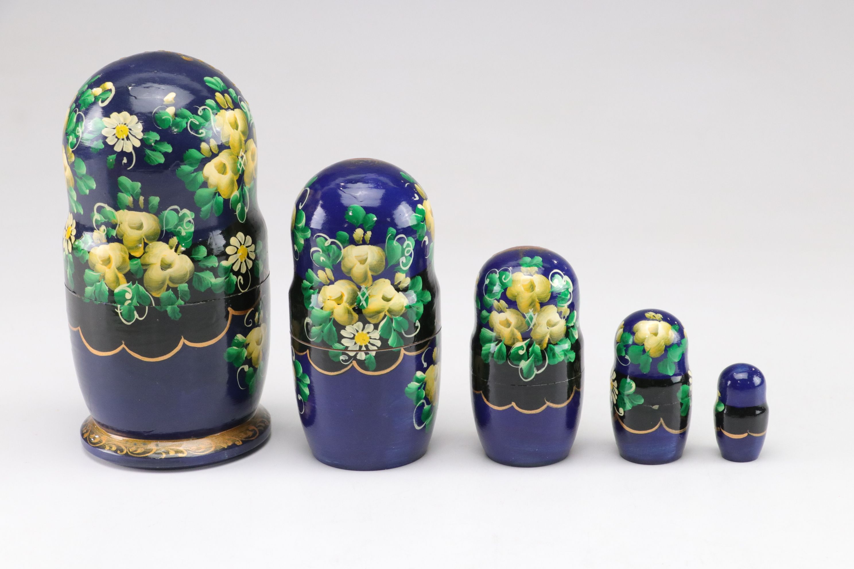 Russian Hand-Painted Wooden Matryoshka Nesting Dolls
