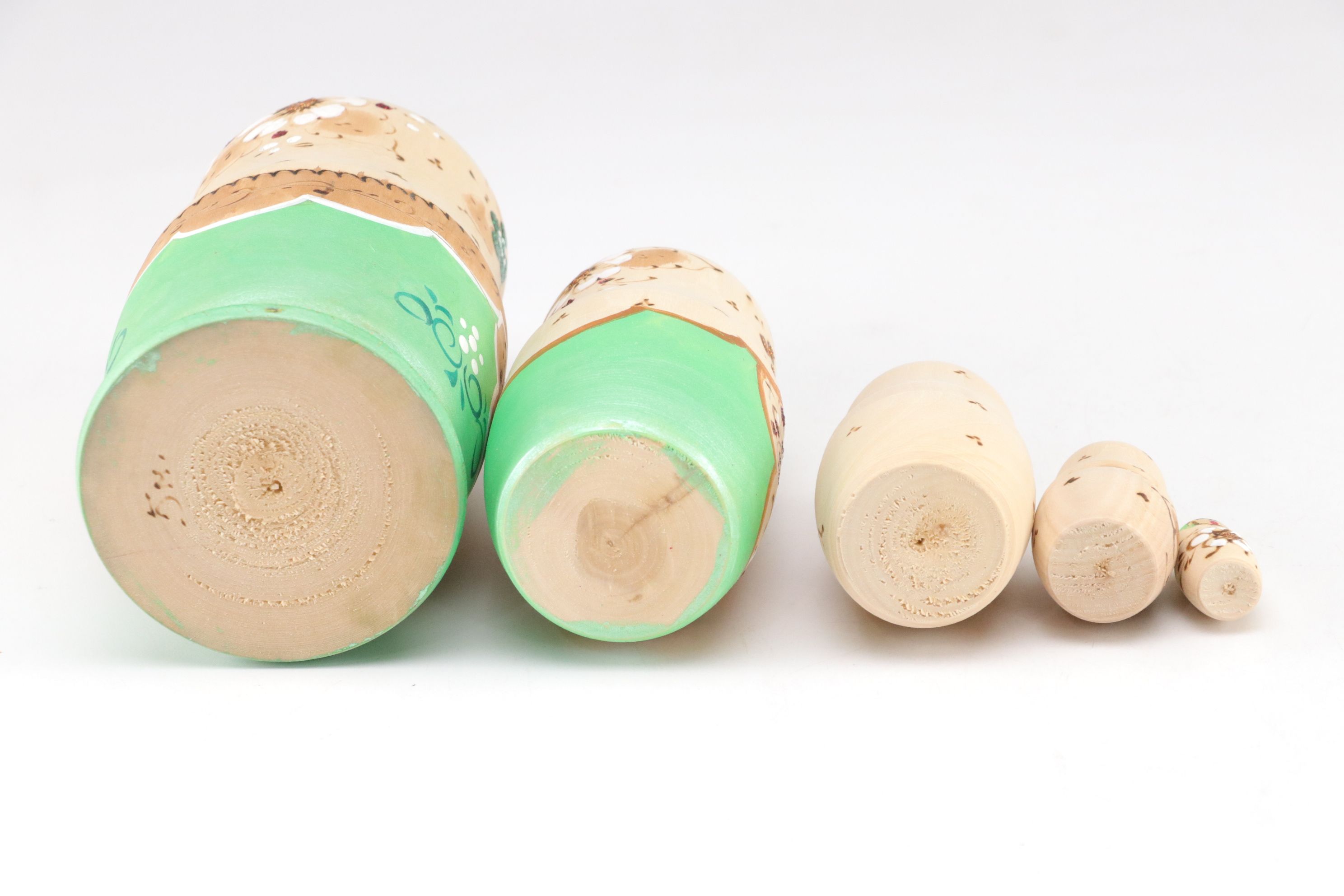 Russian Hand-Painted Wooden Matryoshka Nesting Dolls