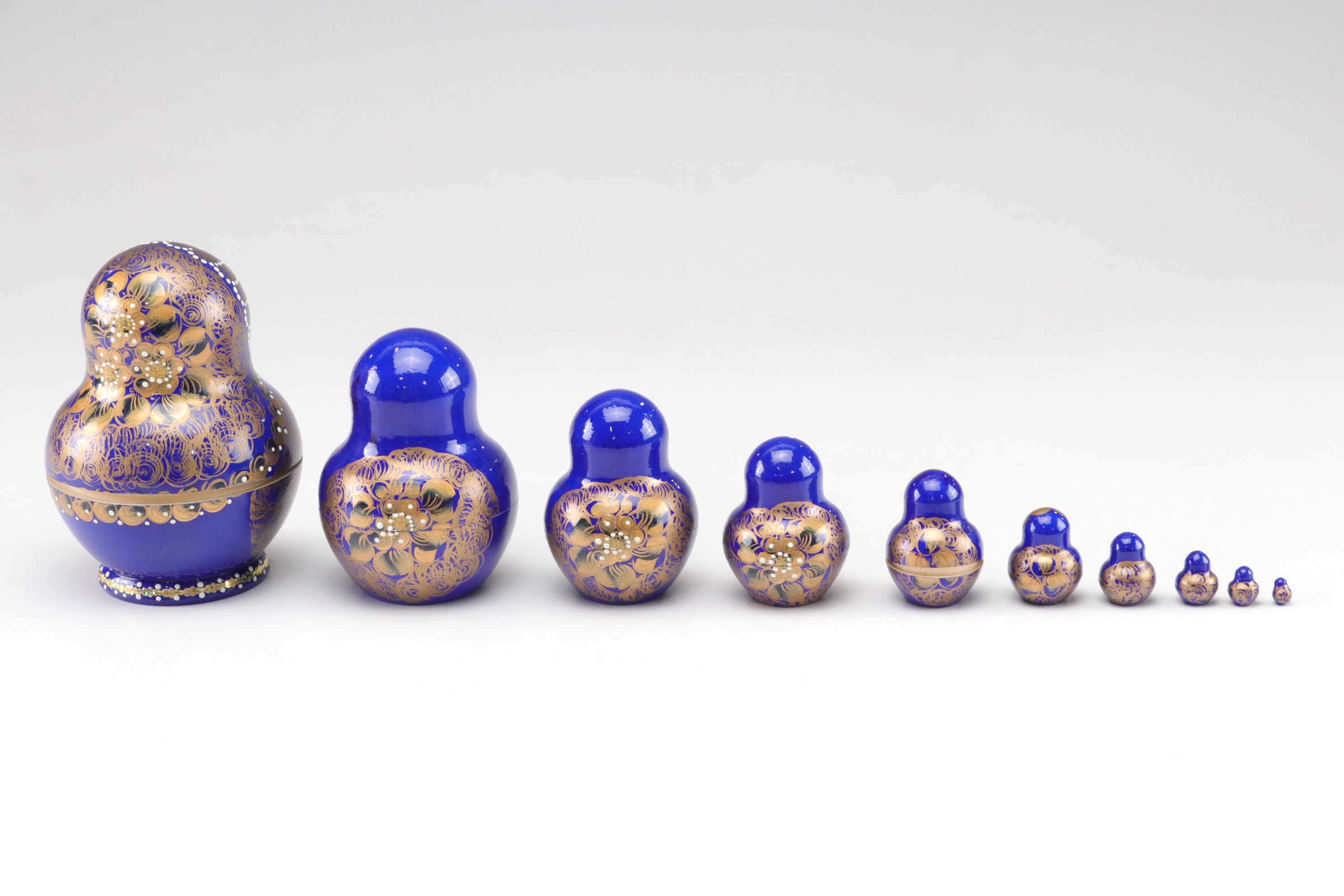 Russian Hand-Painted Wooden Matryoshka Nesting Dolls