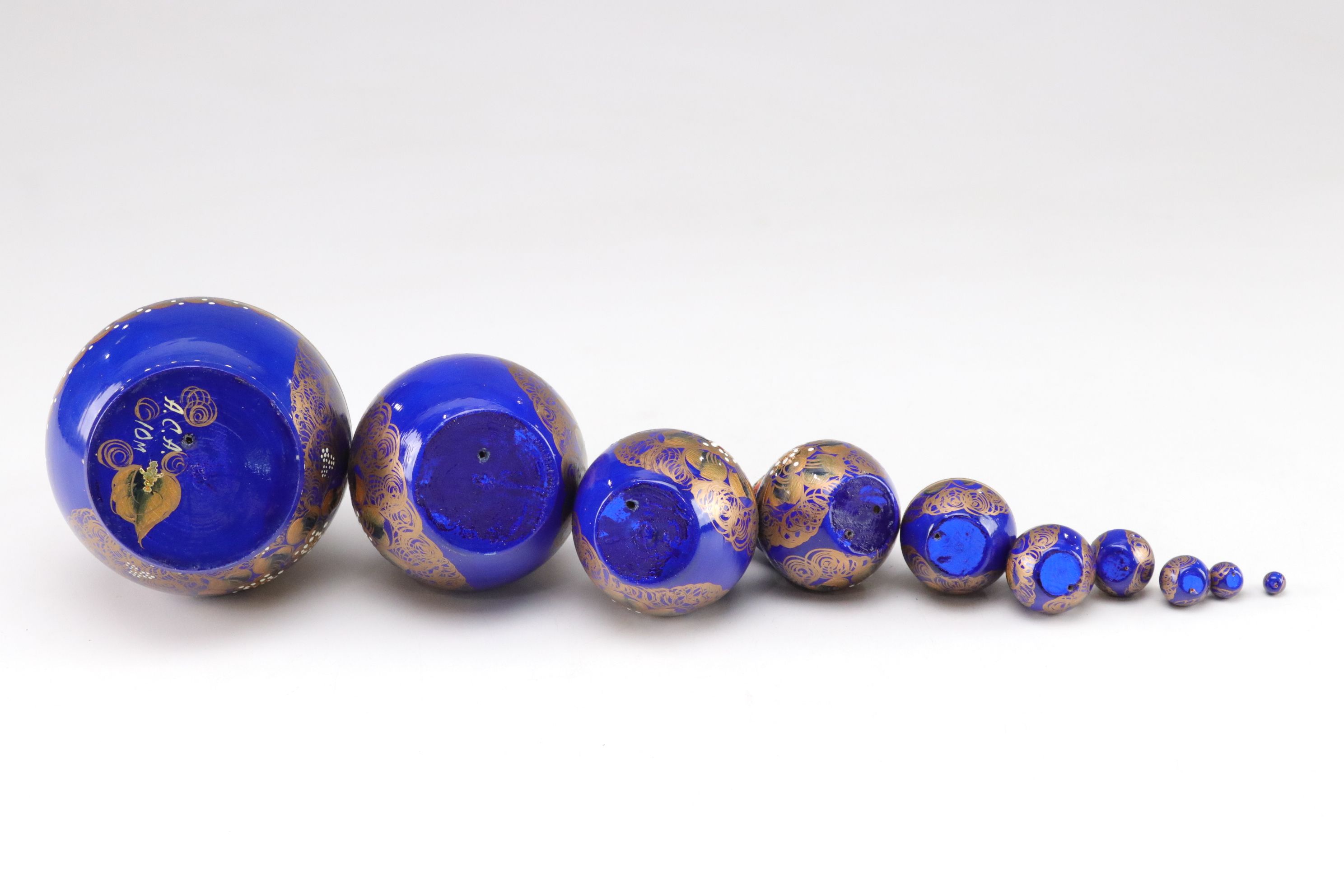 Russian Hand-Painted Wooden Matryoshka Nesting Dolls