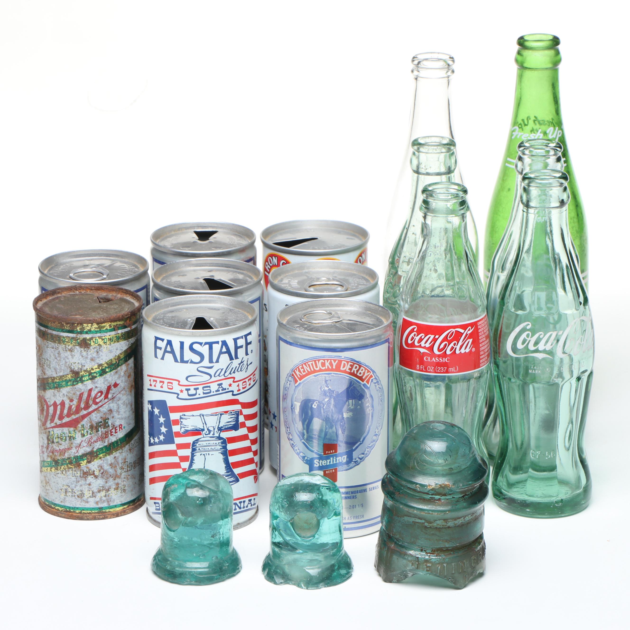 Commemorative 1975 Steelers Victory Beer Can with More Cans and Bottles