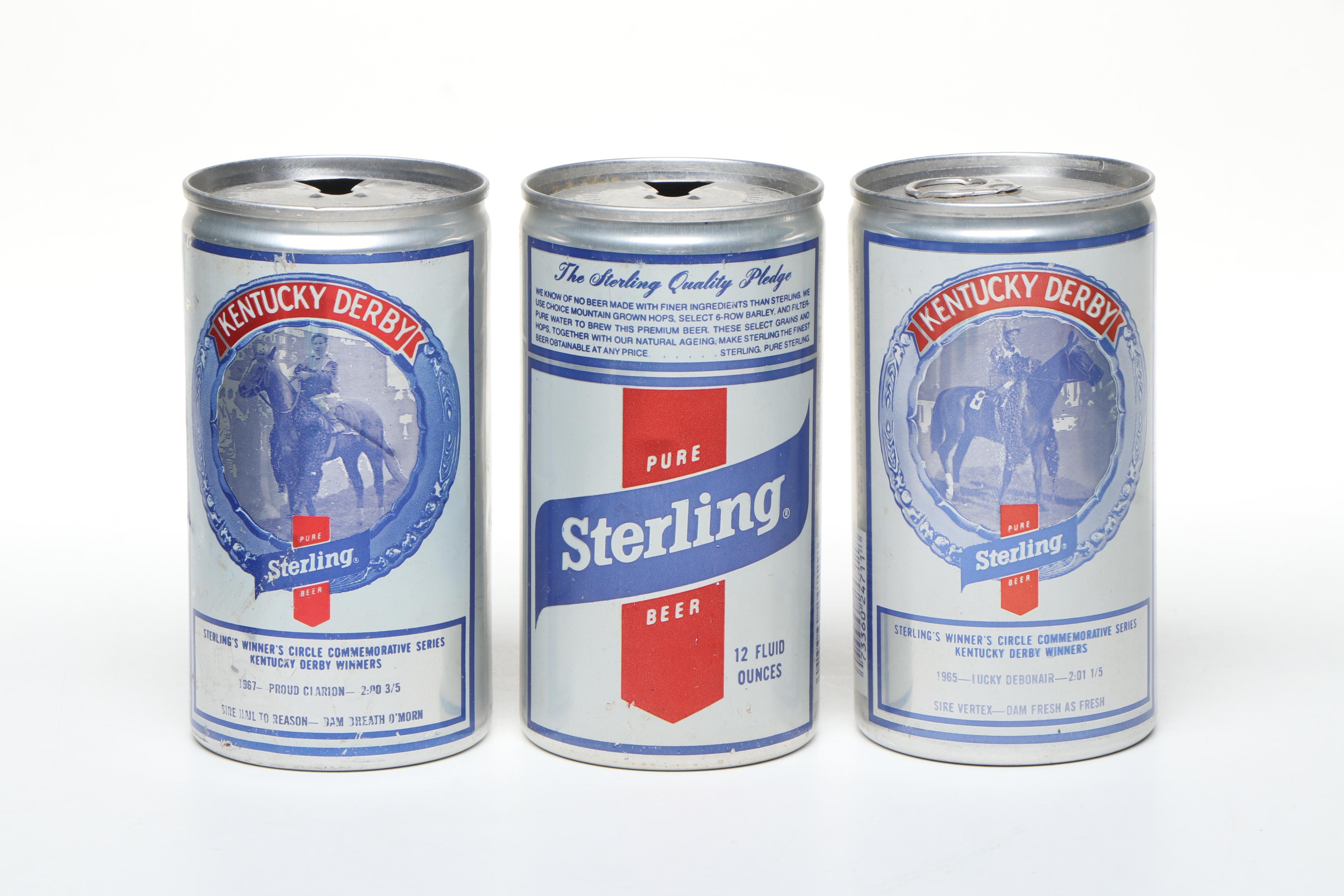 Commemorative 1975 Steelers Victory Beer Can with More Cans and Bottles