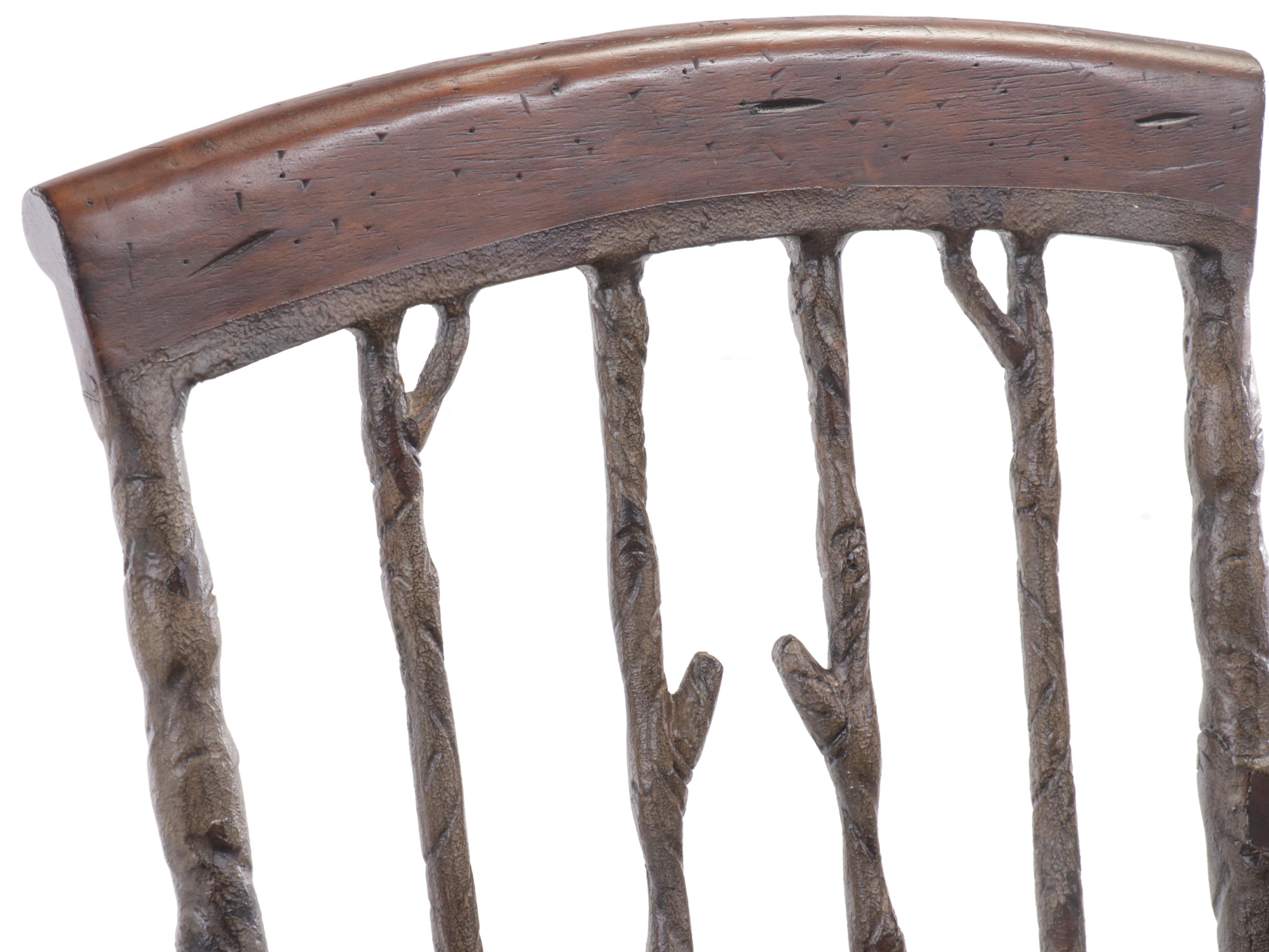 Regina-Andrew Design Cast Metal and Wood Faux Bois Style Barstools
