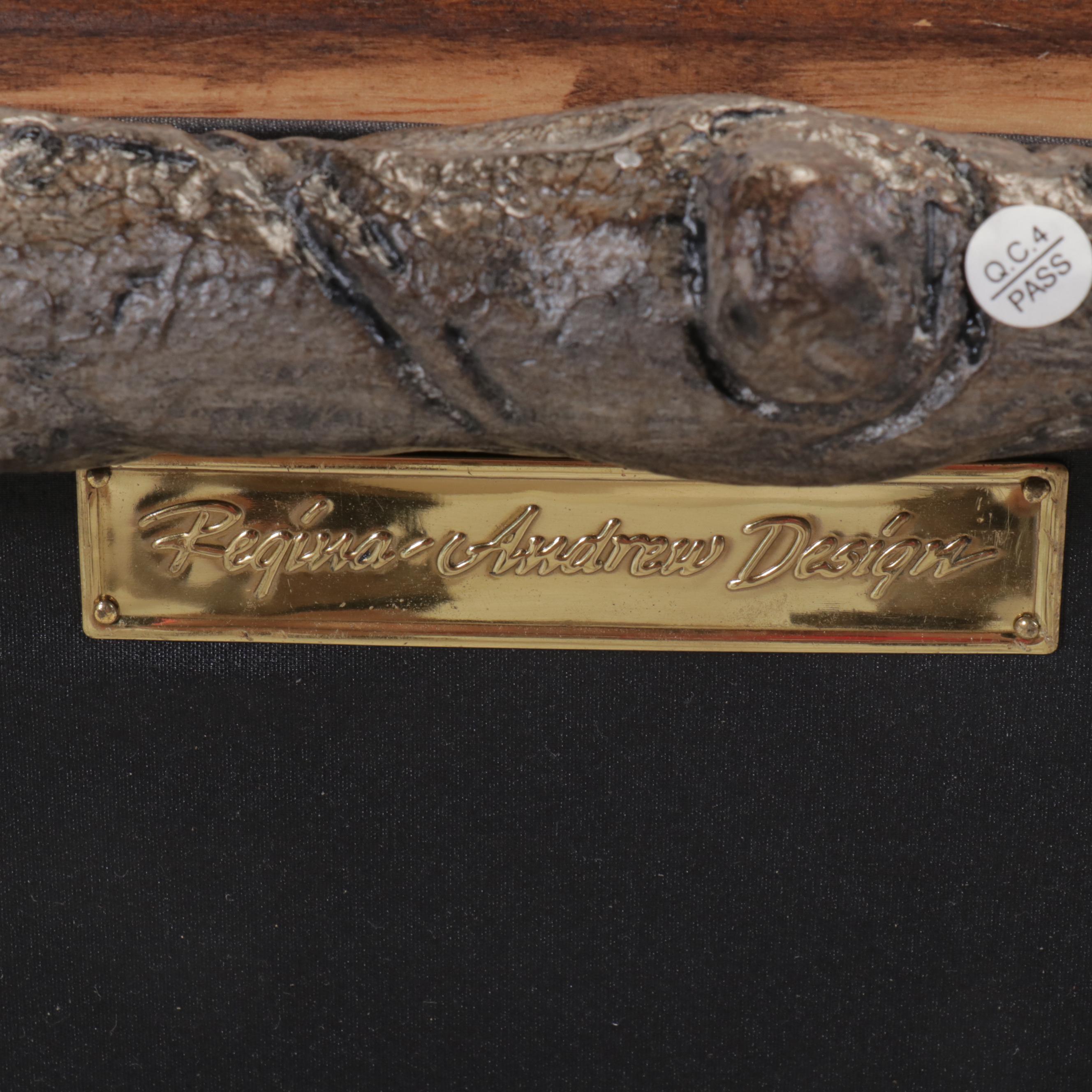 Regina-Andrew Design Cast Metal and Wood Faux Bois Style Barstools