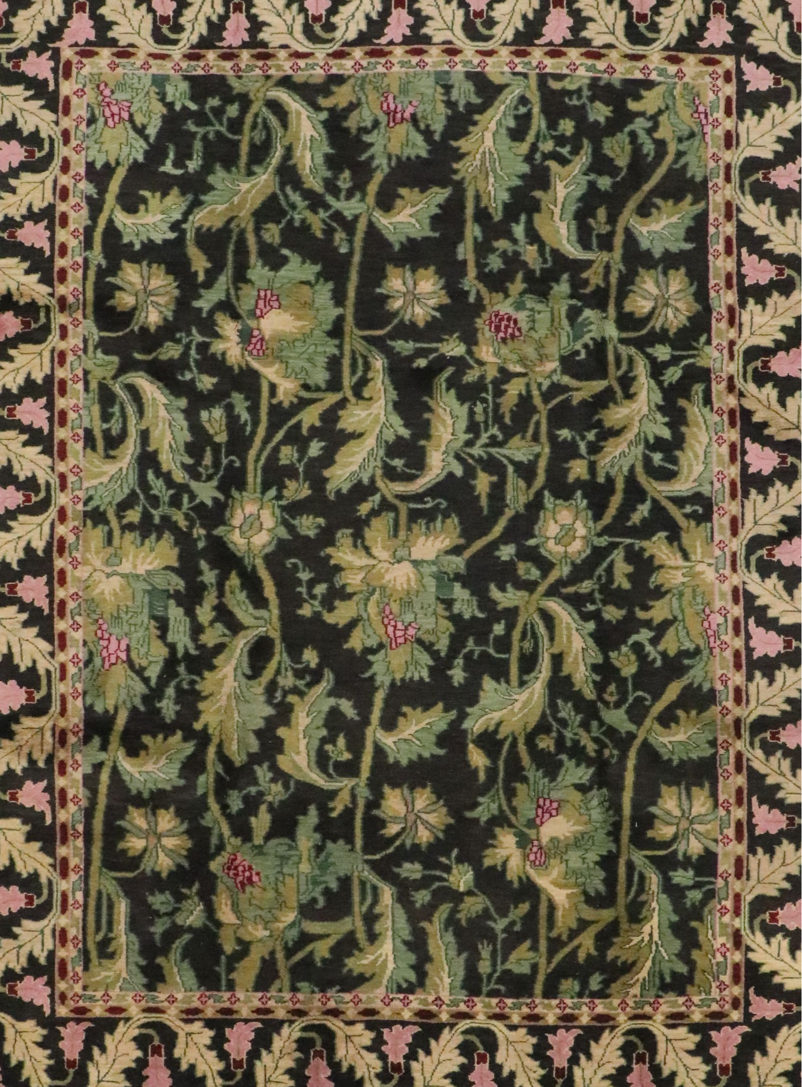 8'8 x 11'11 Hand-Knotted Indian Agra Area Rug