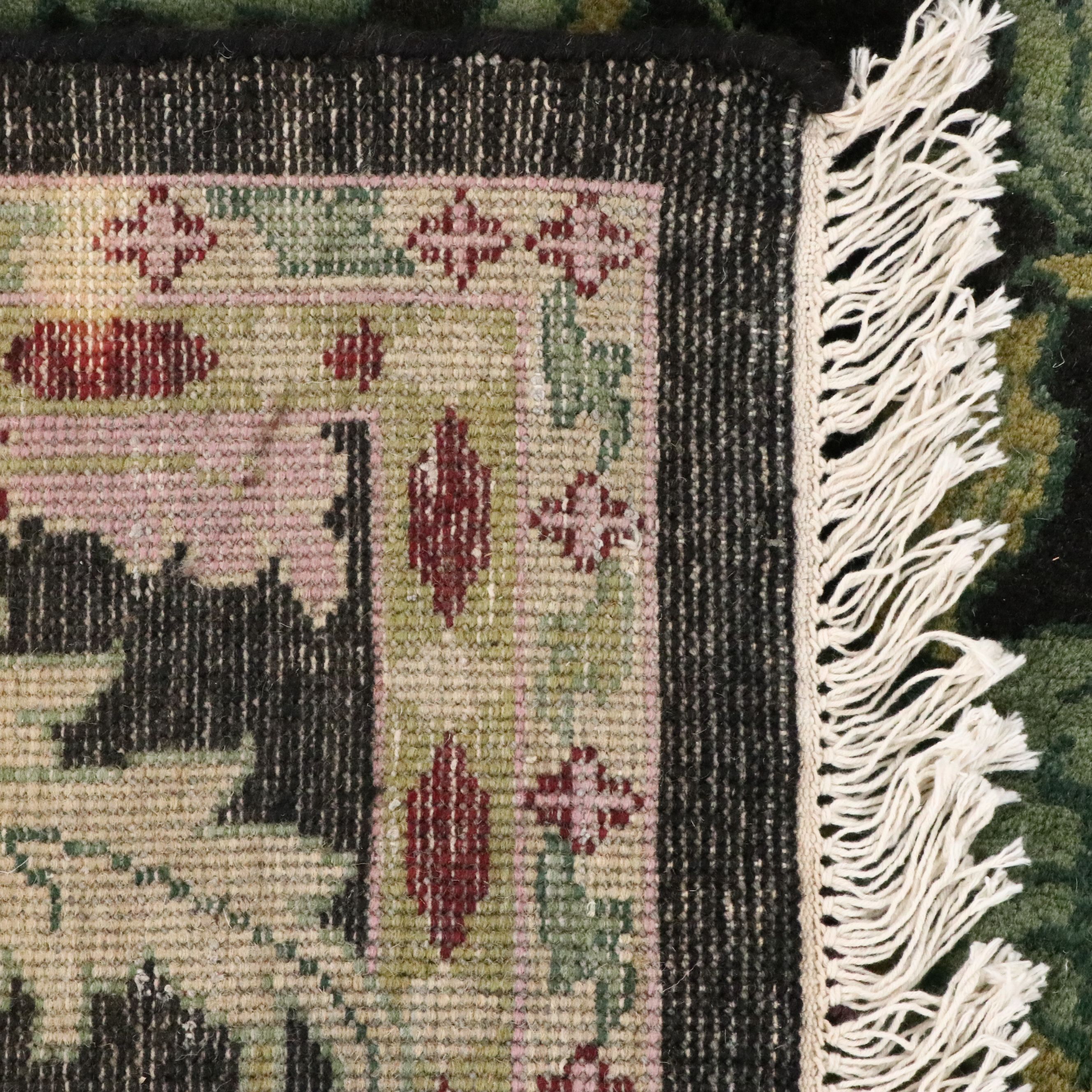 8'8 x 11'11 Hand-Knotted Indian Agra Area Rug