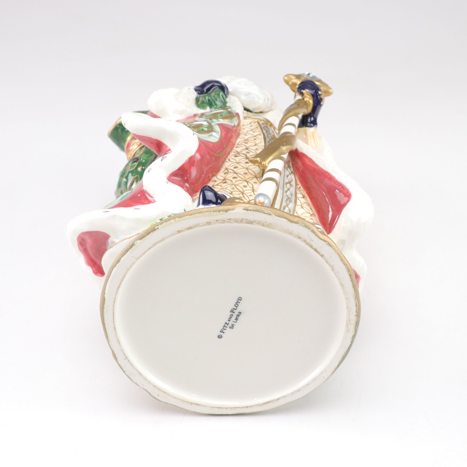 Fitz & Floyd Florentine Christmas Pitcher and Santa Tealight Candle Holders