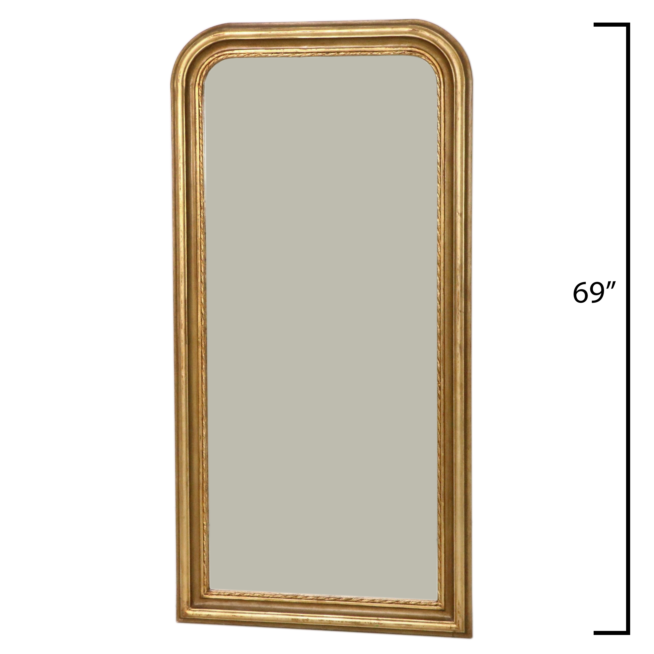Louis Philippe Style Giltwood Full-Length Wall Mirror, 20th Century