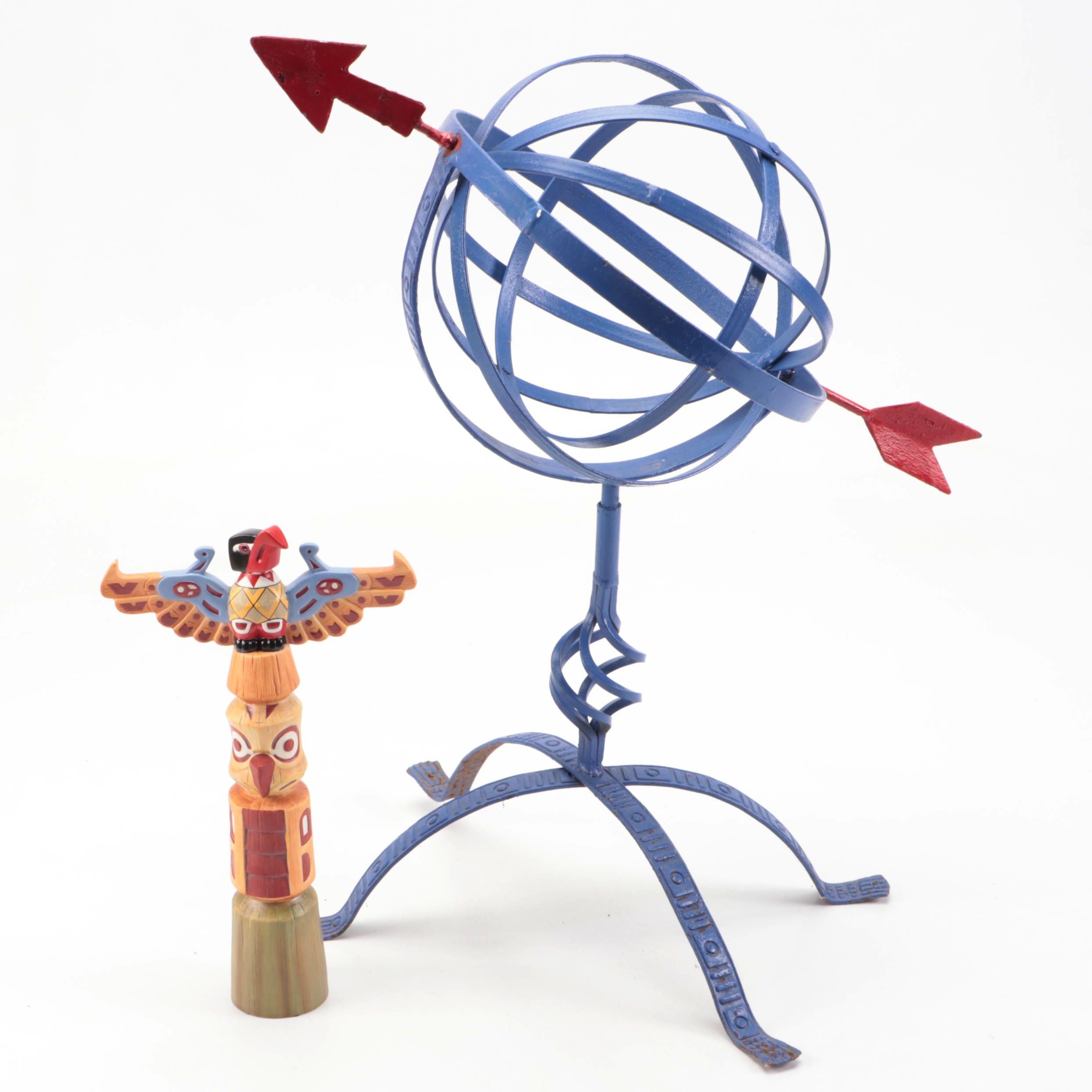 Disney's Peter Pan "Fireside Celebration" Totem Pole Figurine with Globe