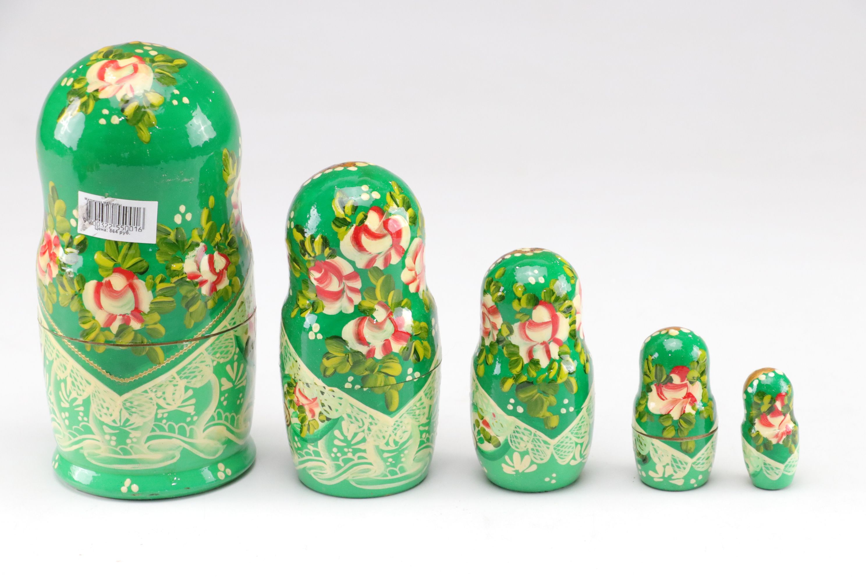 Russian Hand-Painted Wooden Matryoshka Nesting Dolls