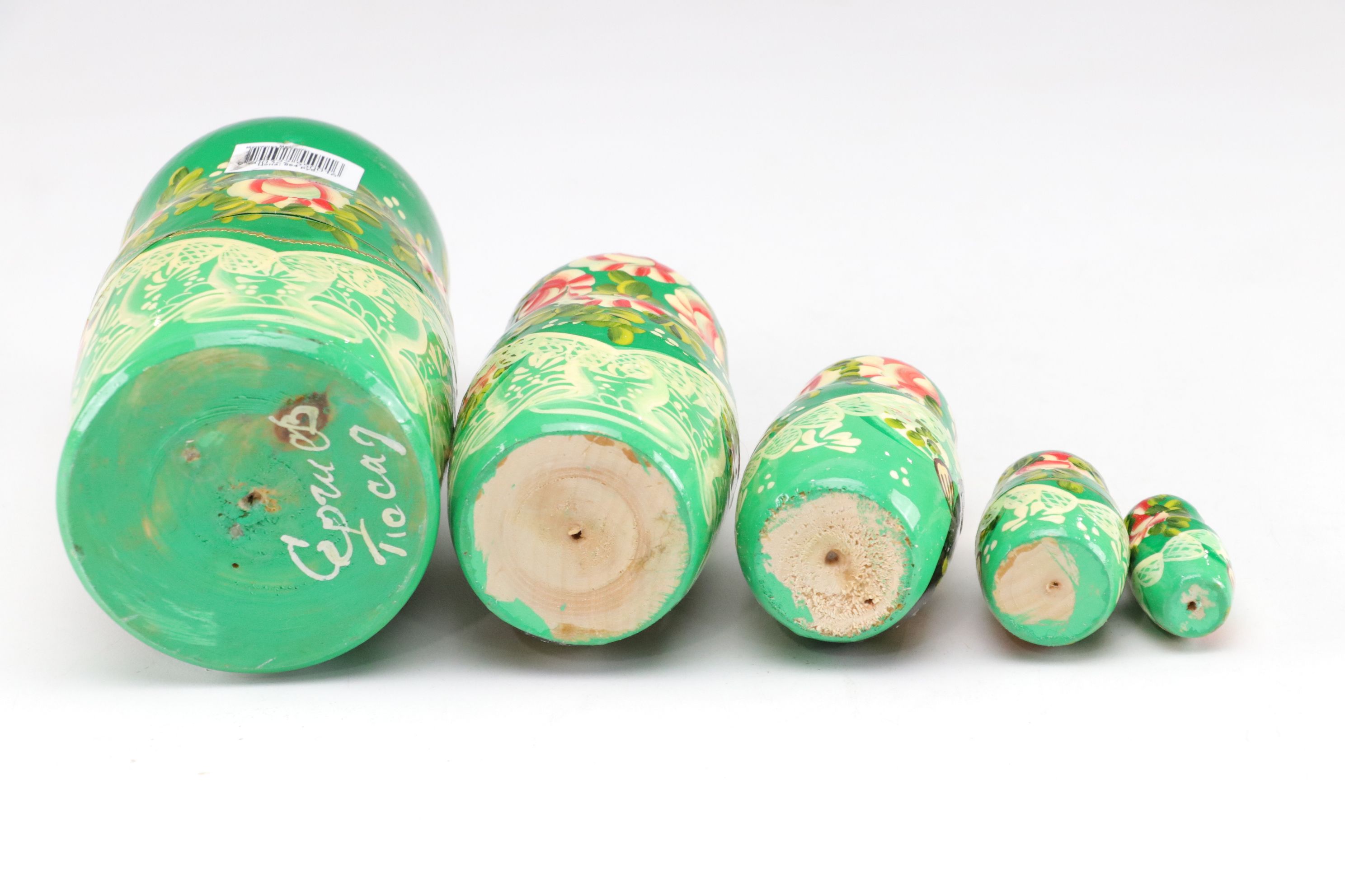 Russian Hand-Painted Wooden Matryoshka Nesting Dolls